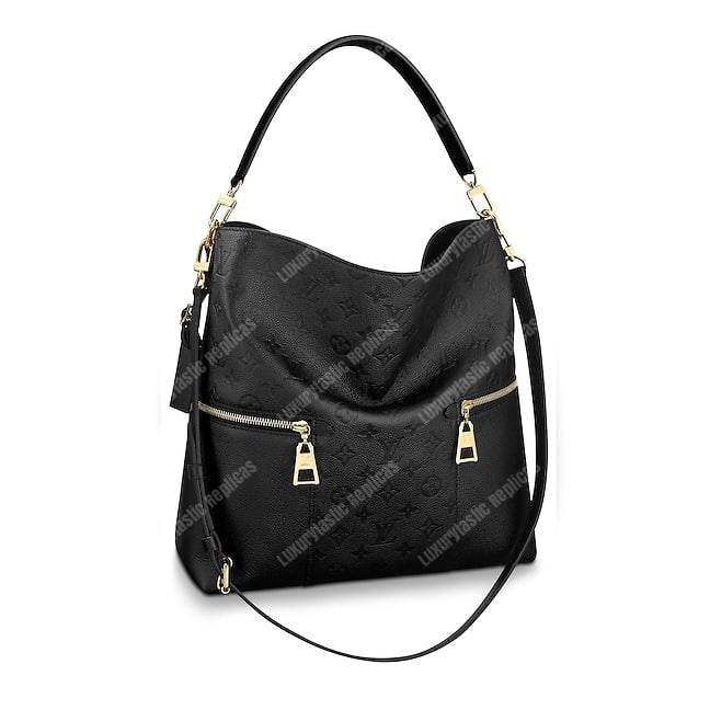 LV Melie Designer Monogram Leather Noir