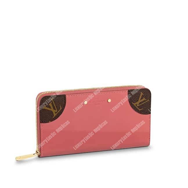 LV Zippy Wallet Patent Leather Vieux Rose