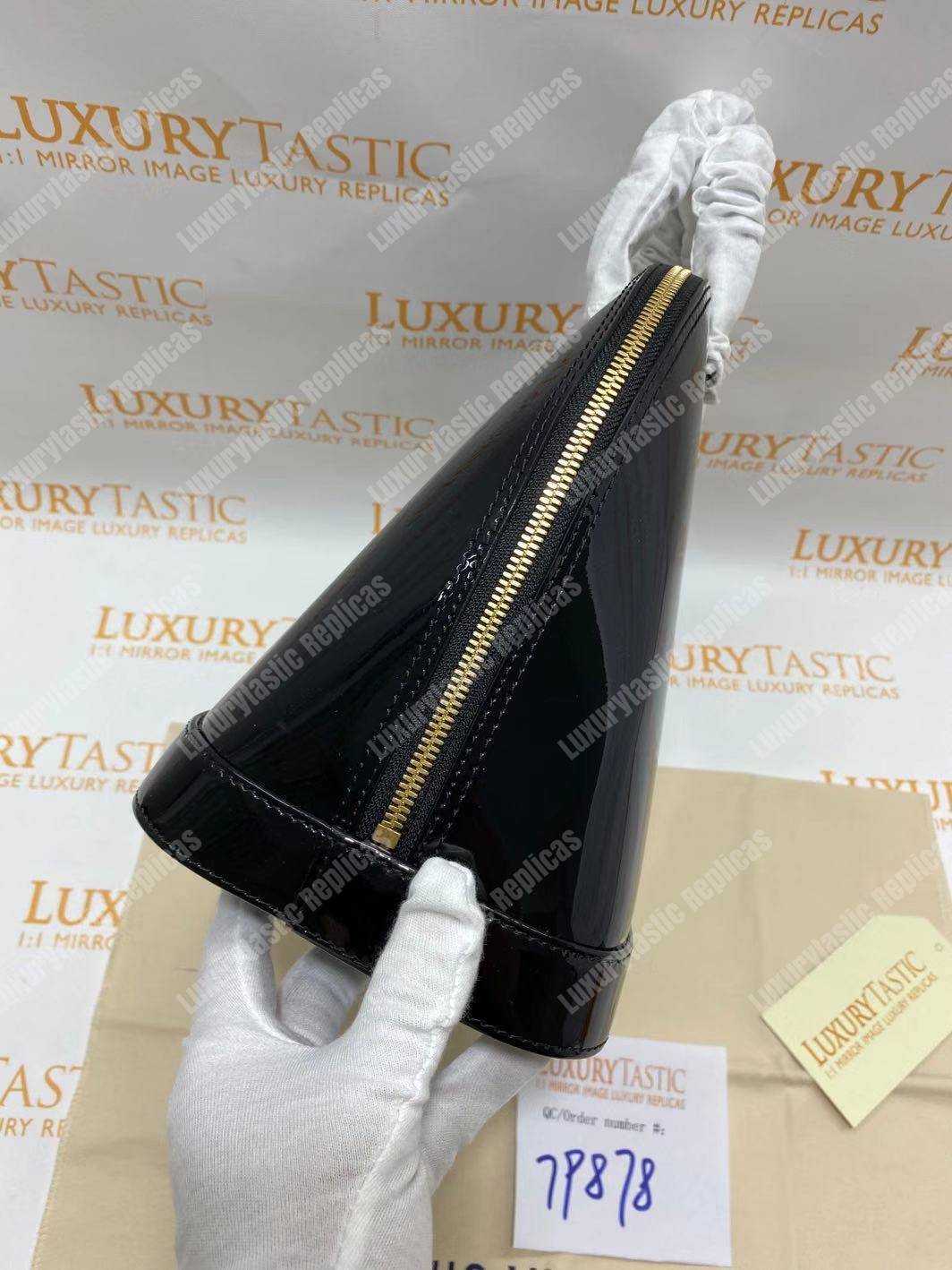 LV Alma PM Bag Patent Leather Black