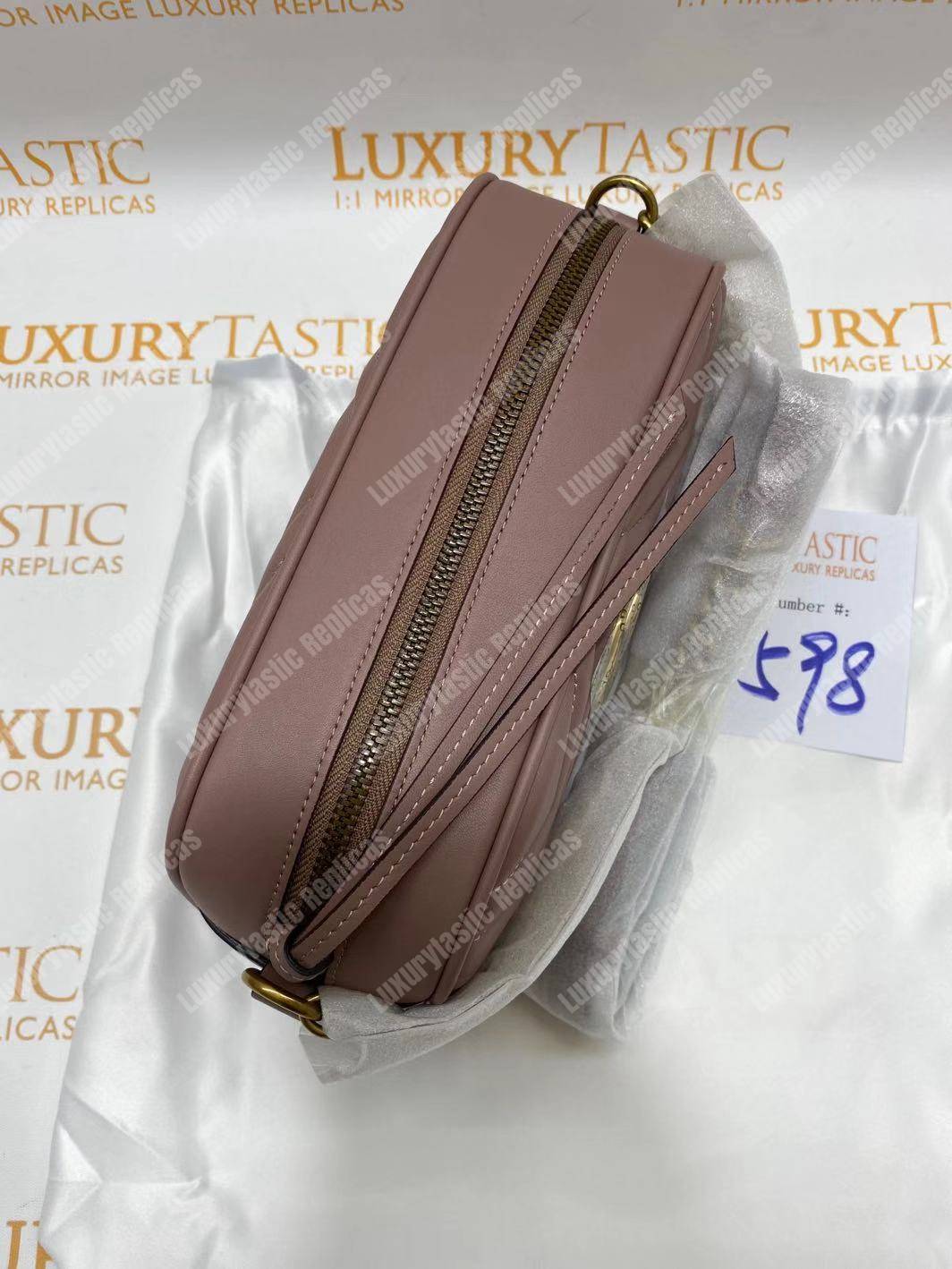 G*u*i gg marmont small matelassé shoulder bag dusty pink