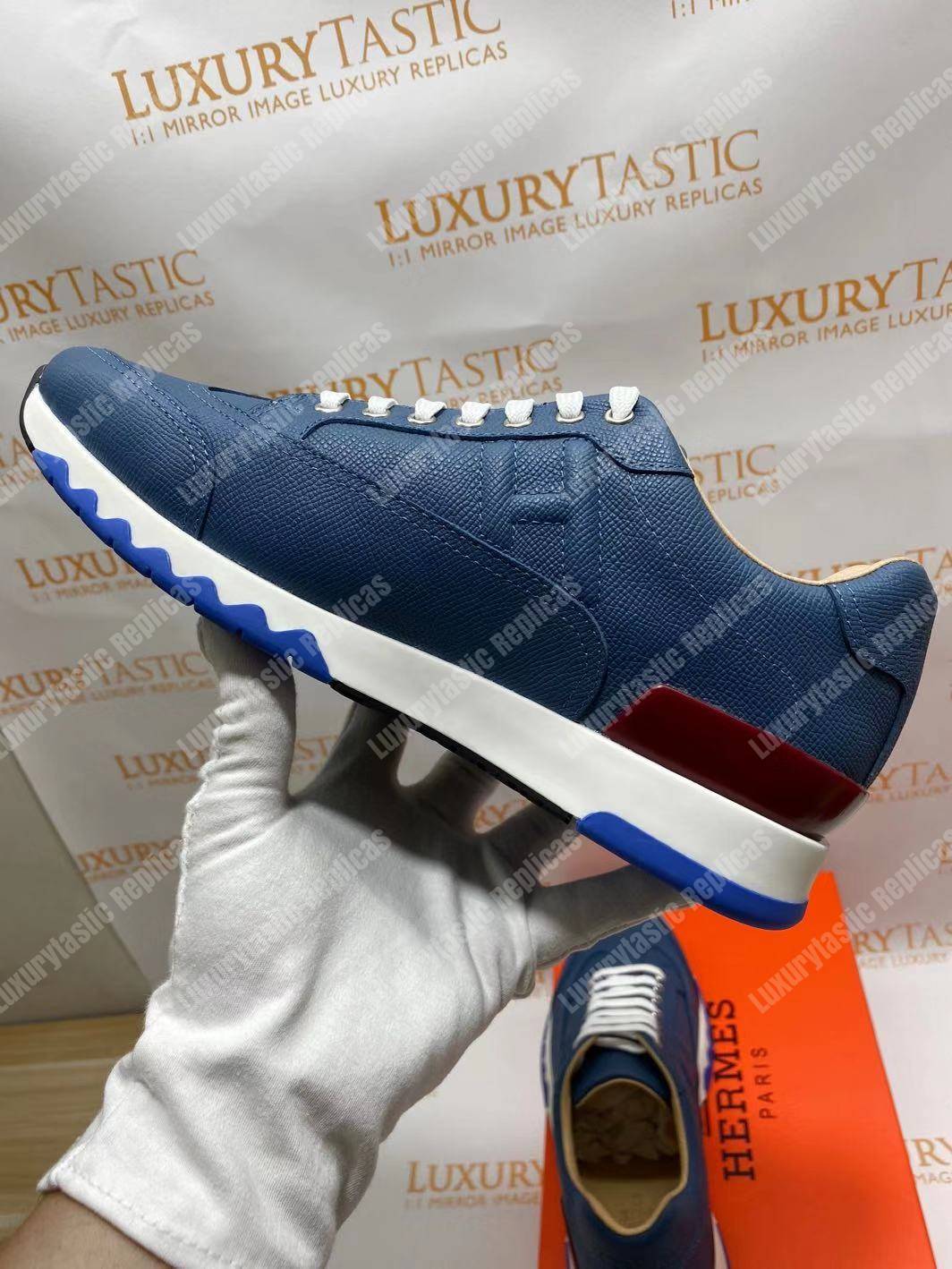 H**mes trail sneaker blue