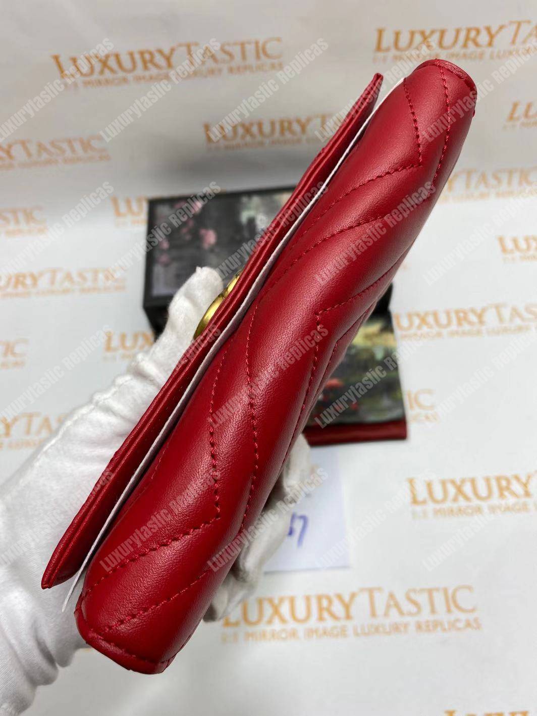 G*u*i gg marmont chevron continental wallet red