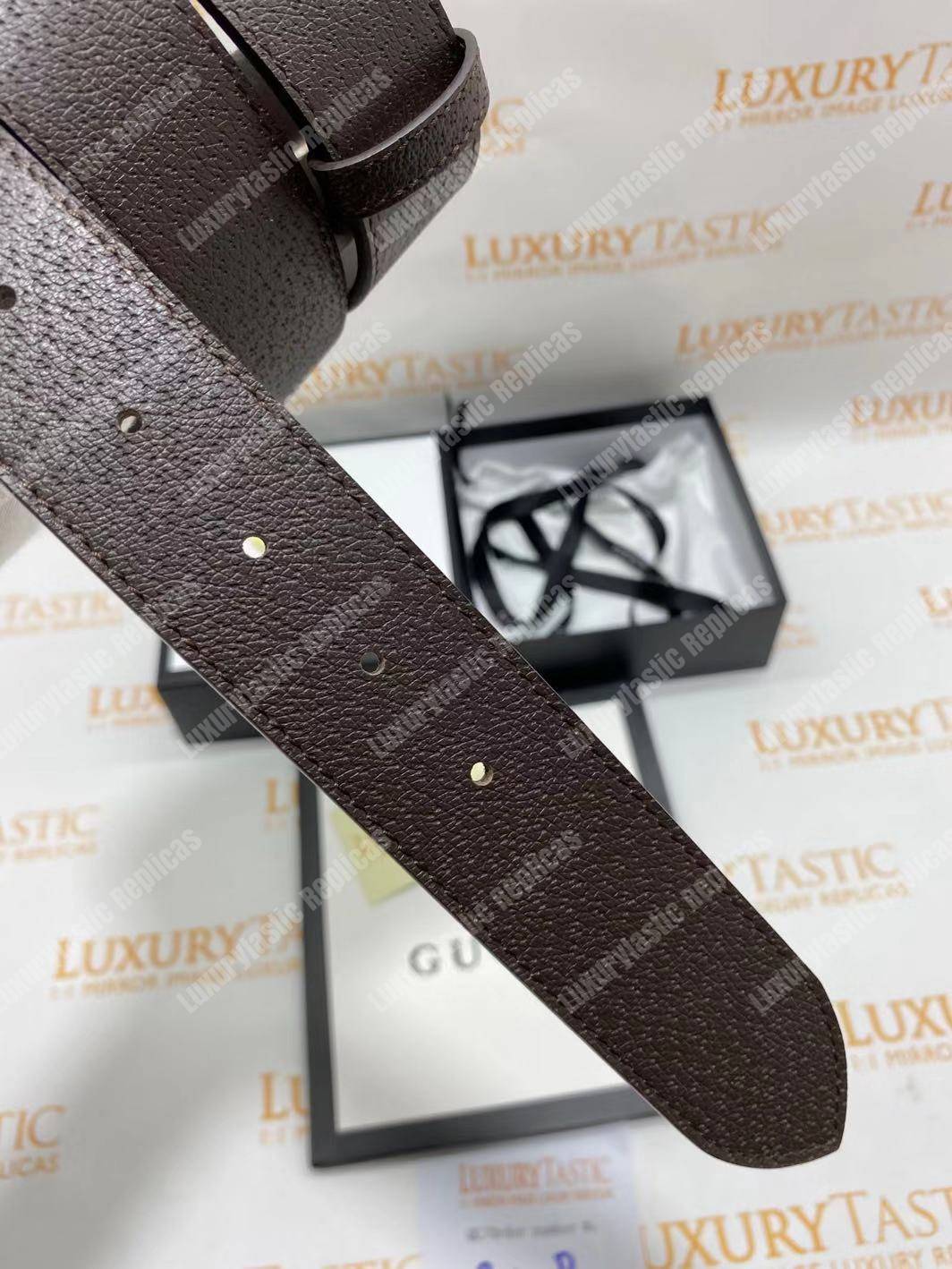G*u*i brown leather belt with double g buckle