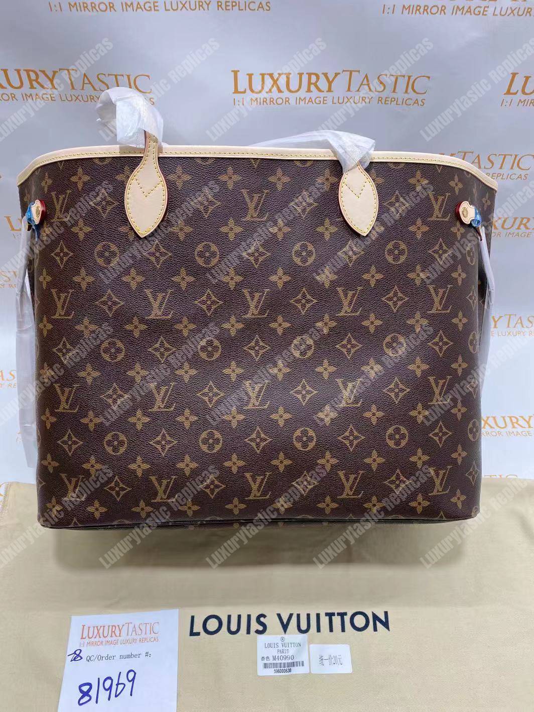 LV Neverfull GM Monogram Beige