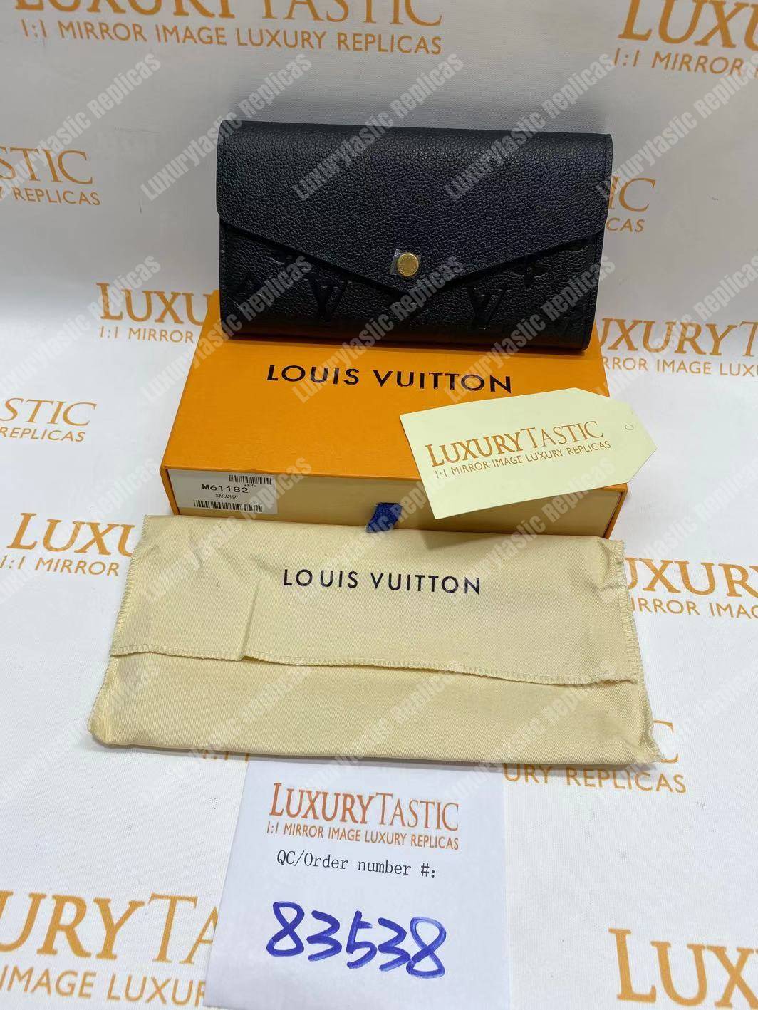 LV Sarah Wallet Monogram Empreinte Leather Black