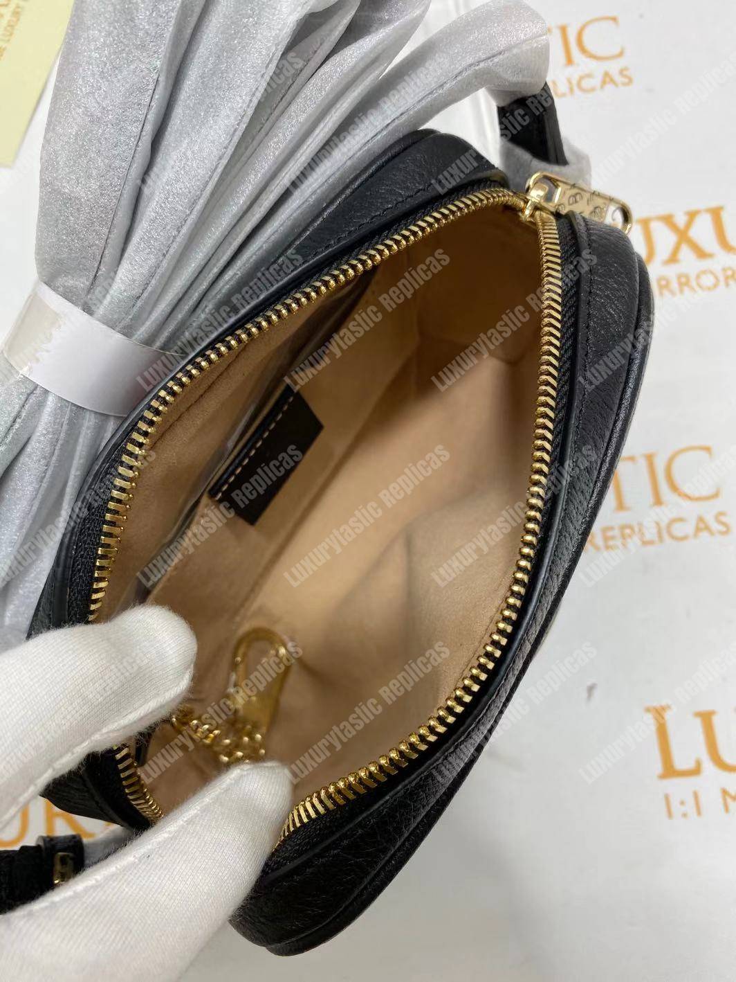 G*u*i ophidia leather mini bag black