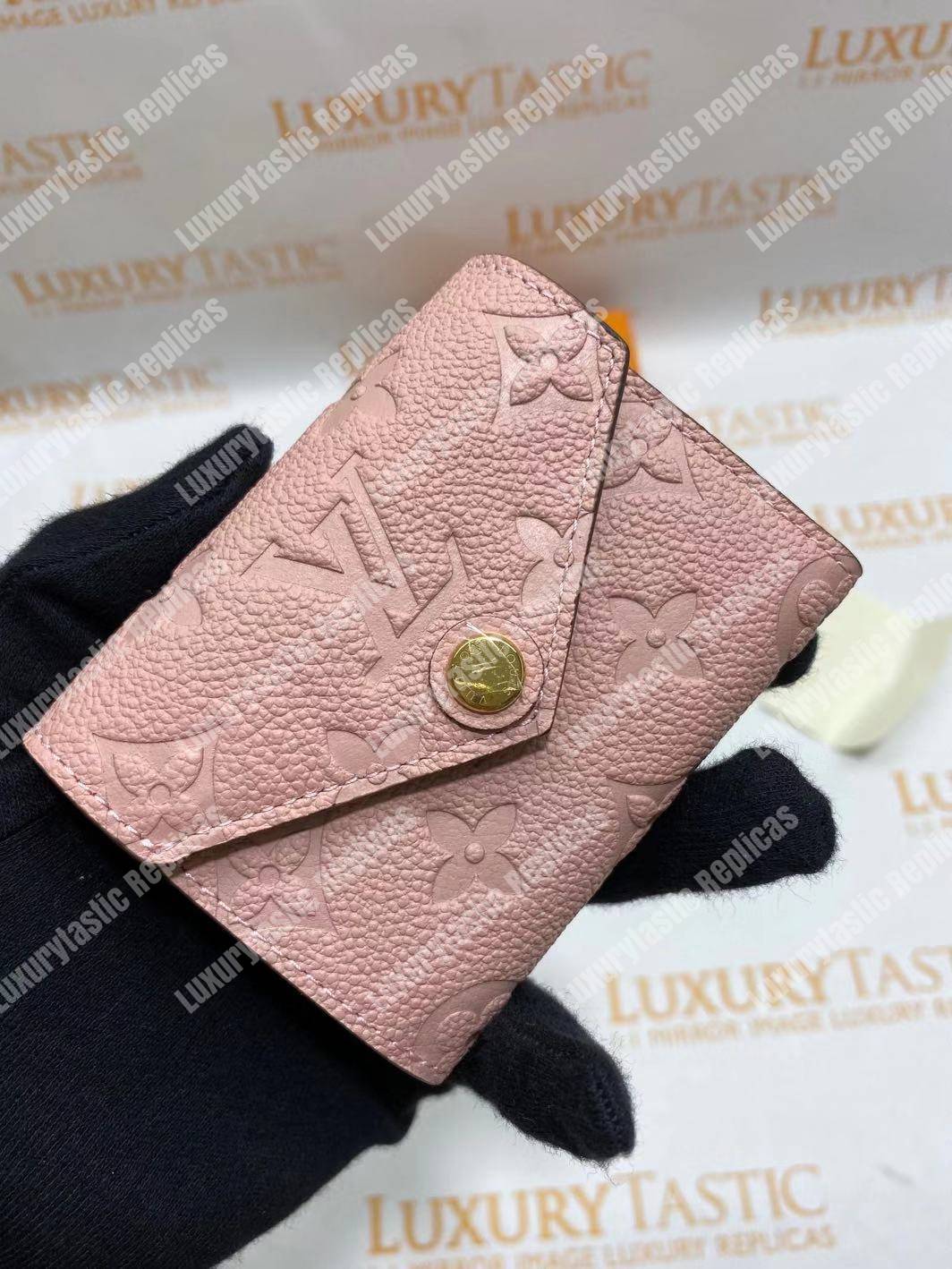 LV Zoé Wallet Monogram Empreinte Rose Poudre