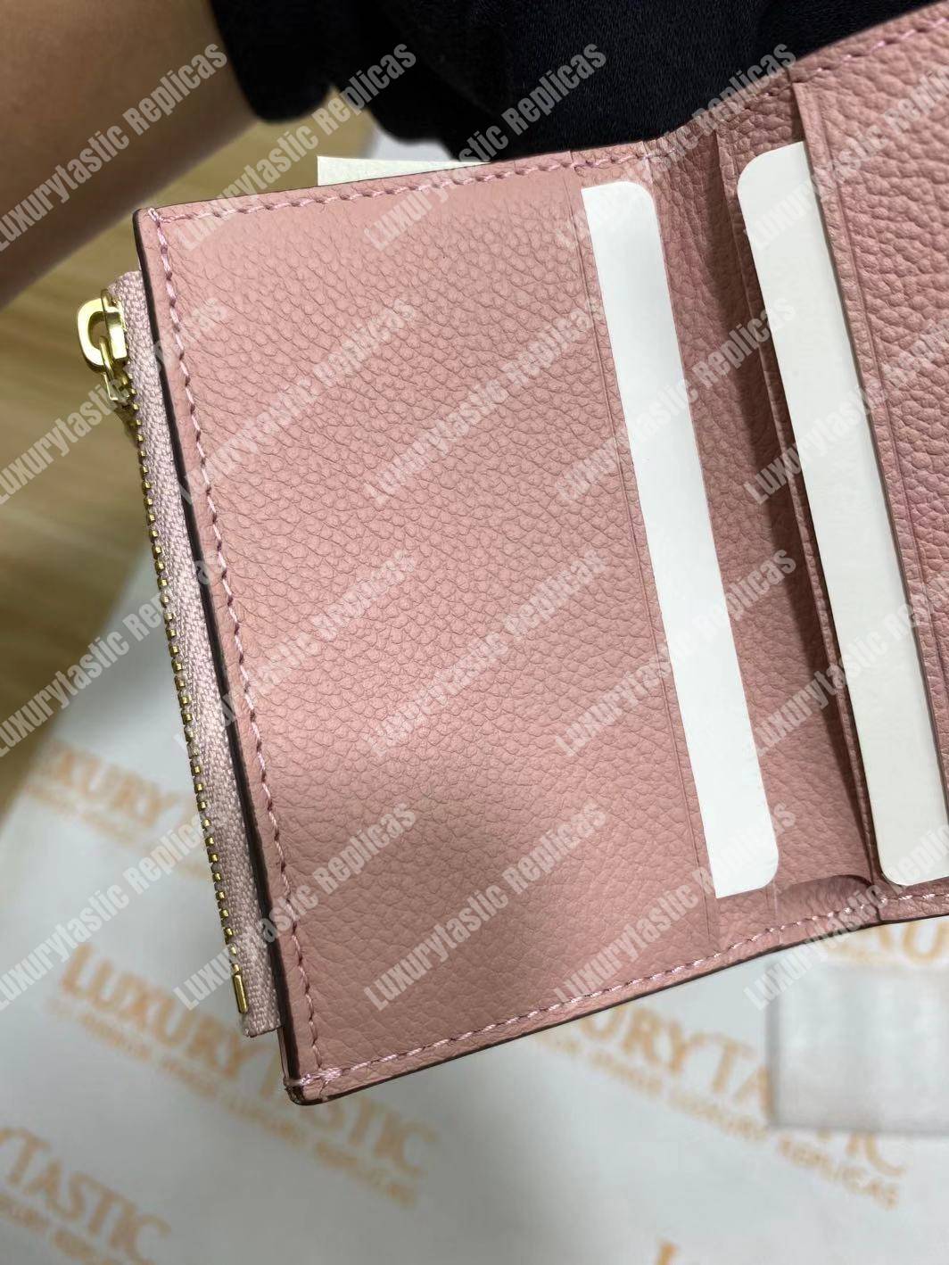 LV Zoé Wallet Monogram Empreinte Rose Poudre