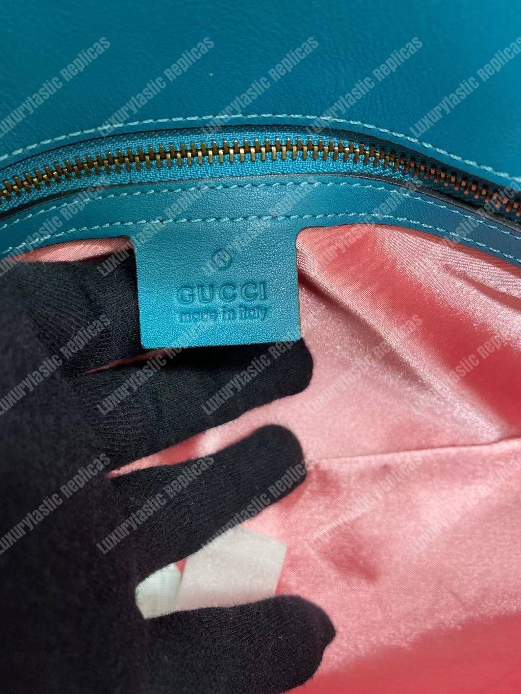 G*u*i gg marmont velvet shoulder bag blue
