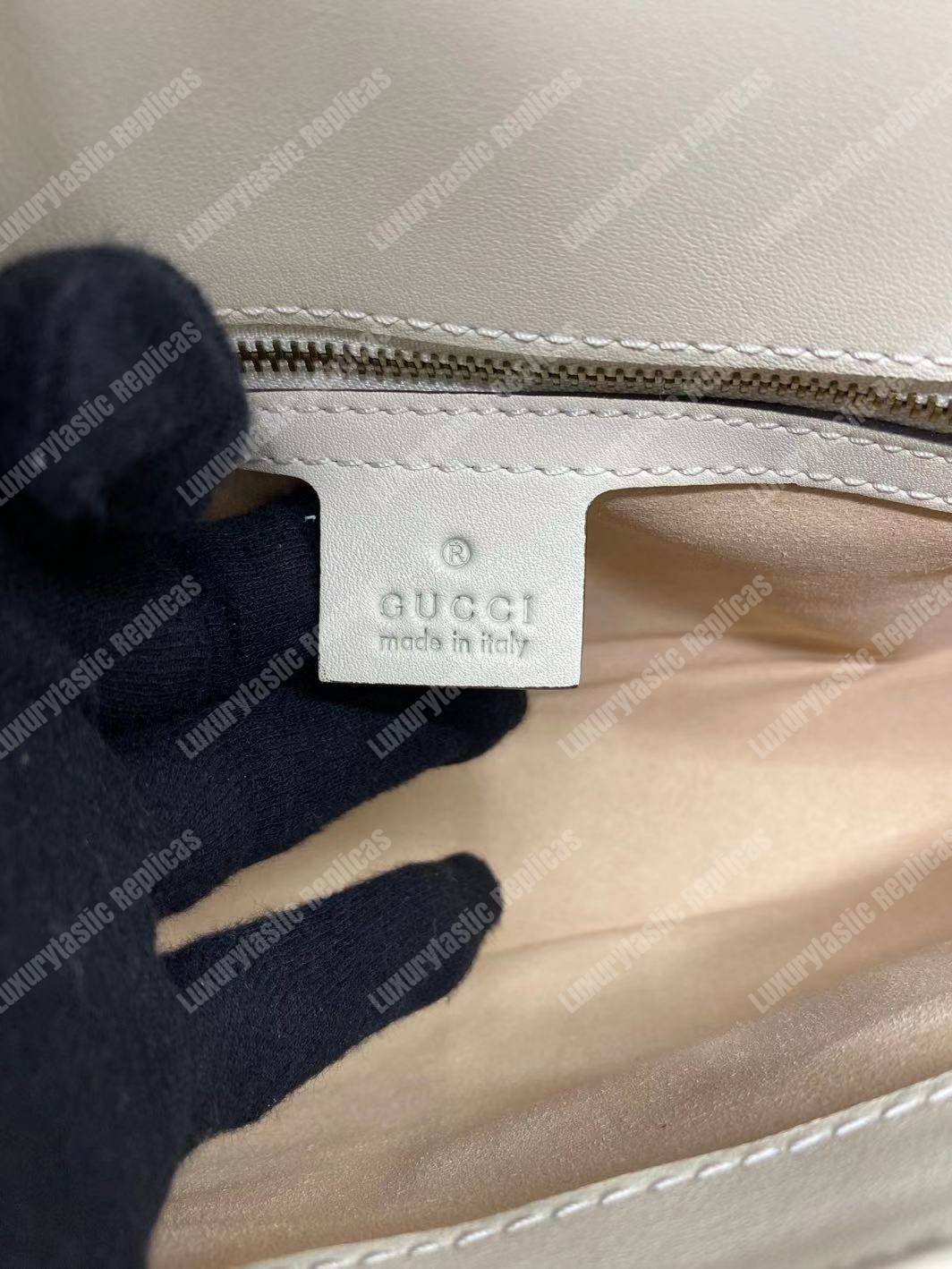 G*u*i gg marmont small matelassé shoulder bag with pearls white