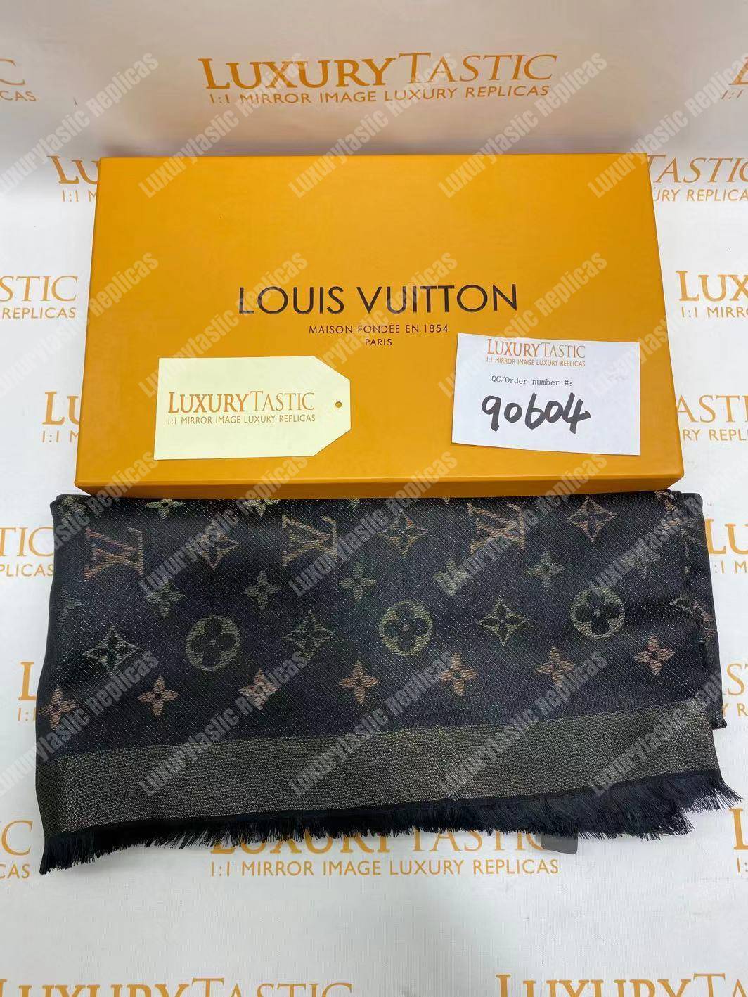 LV Monogram Shine Shawl Black