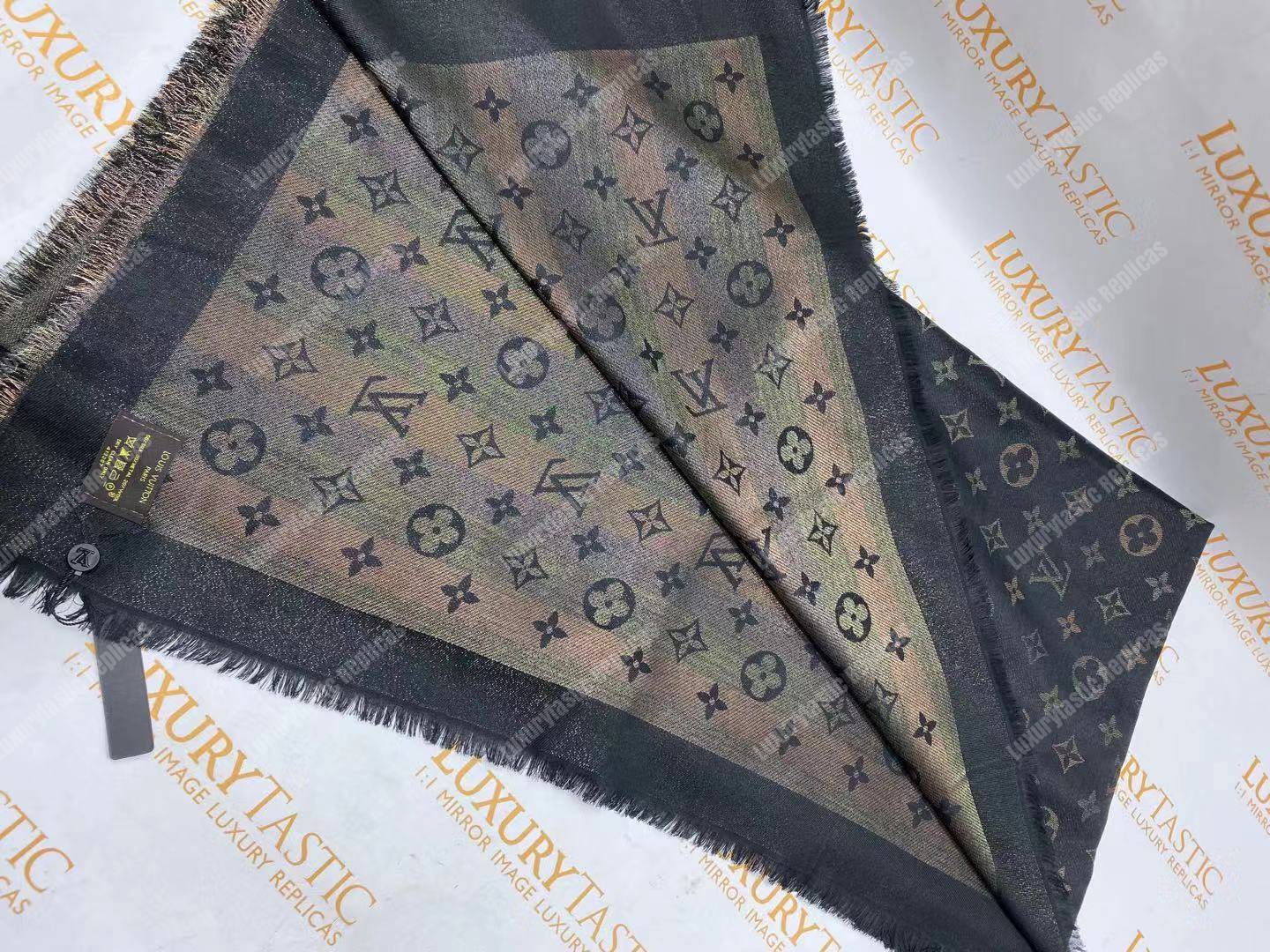 LV Monogram Shine Shawl Black