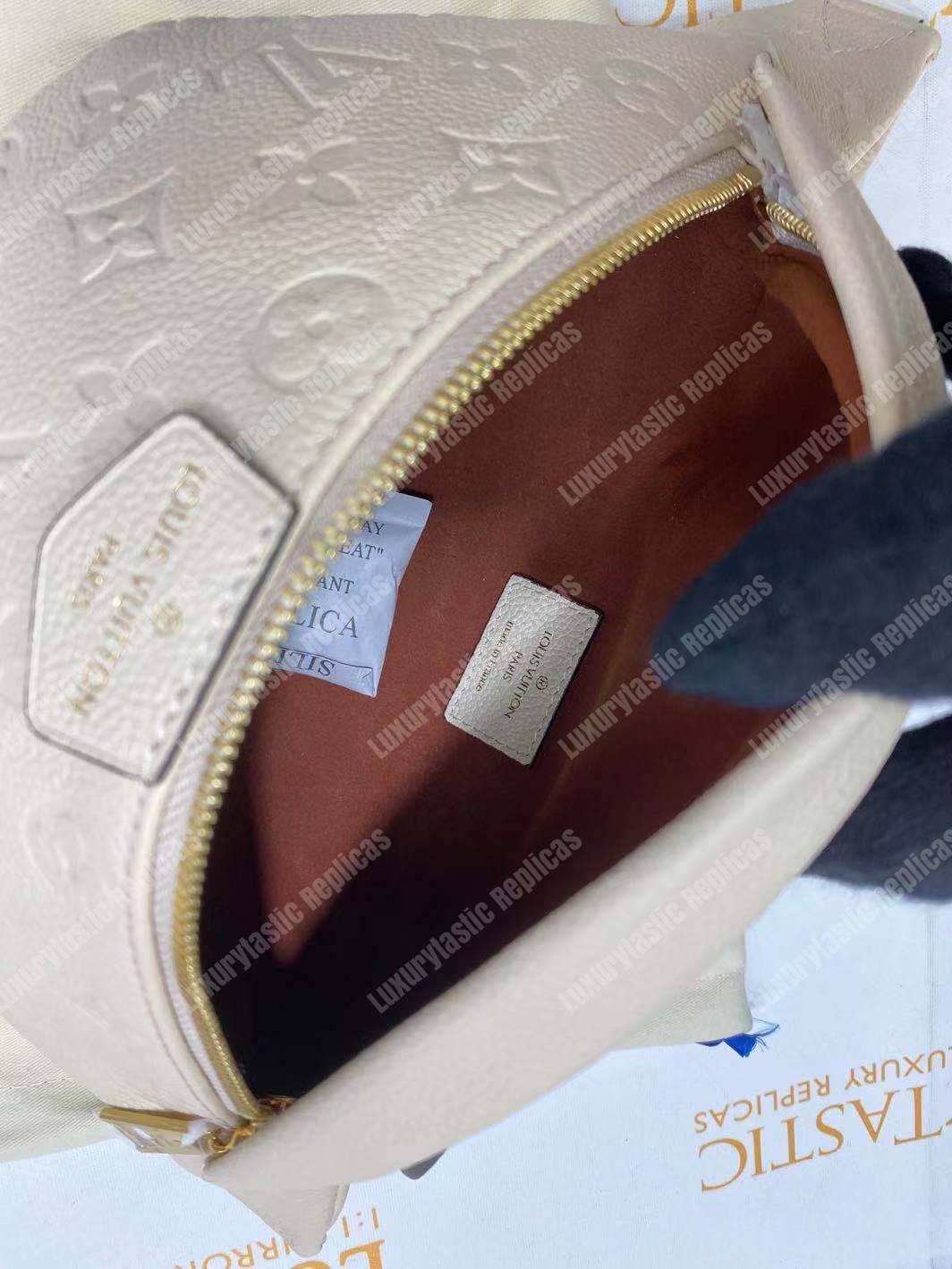 LV Monogram Empreinte Bumbag Creme Beige