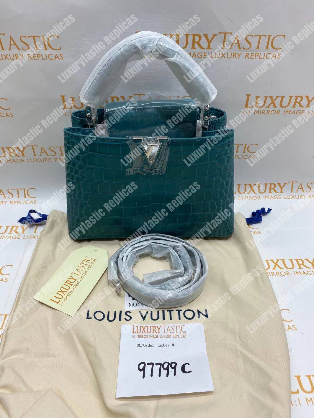 LV Capucines BB Crocodilien Brillant Cactus