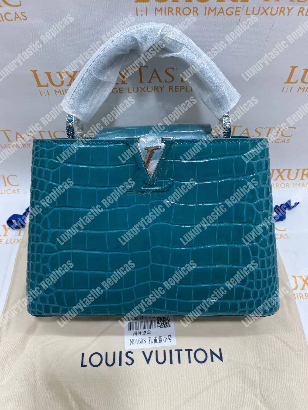 LV Capucines BB Crocodilien Brillant Cactus