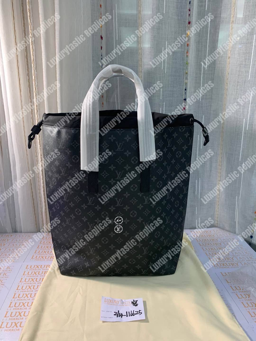 LV Cabas Light Tote Shoulder Bag Monogram Eclipse Canvas