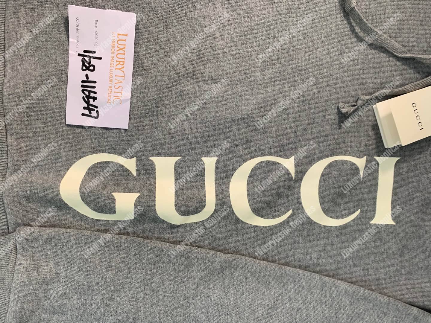 G*u*i print hooded sweatshirt grey