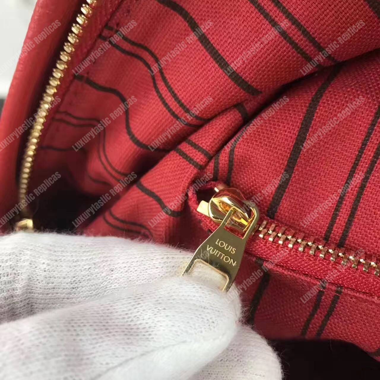 LV Sorbonne Backpack Monogram Empreinte Leather Cerise