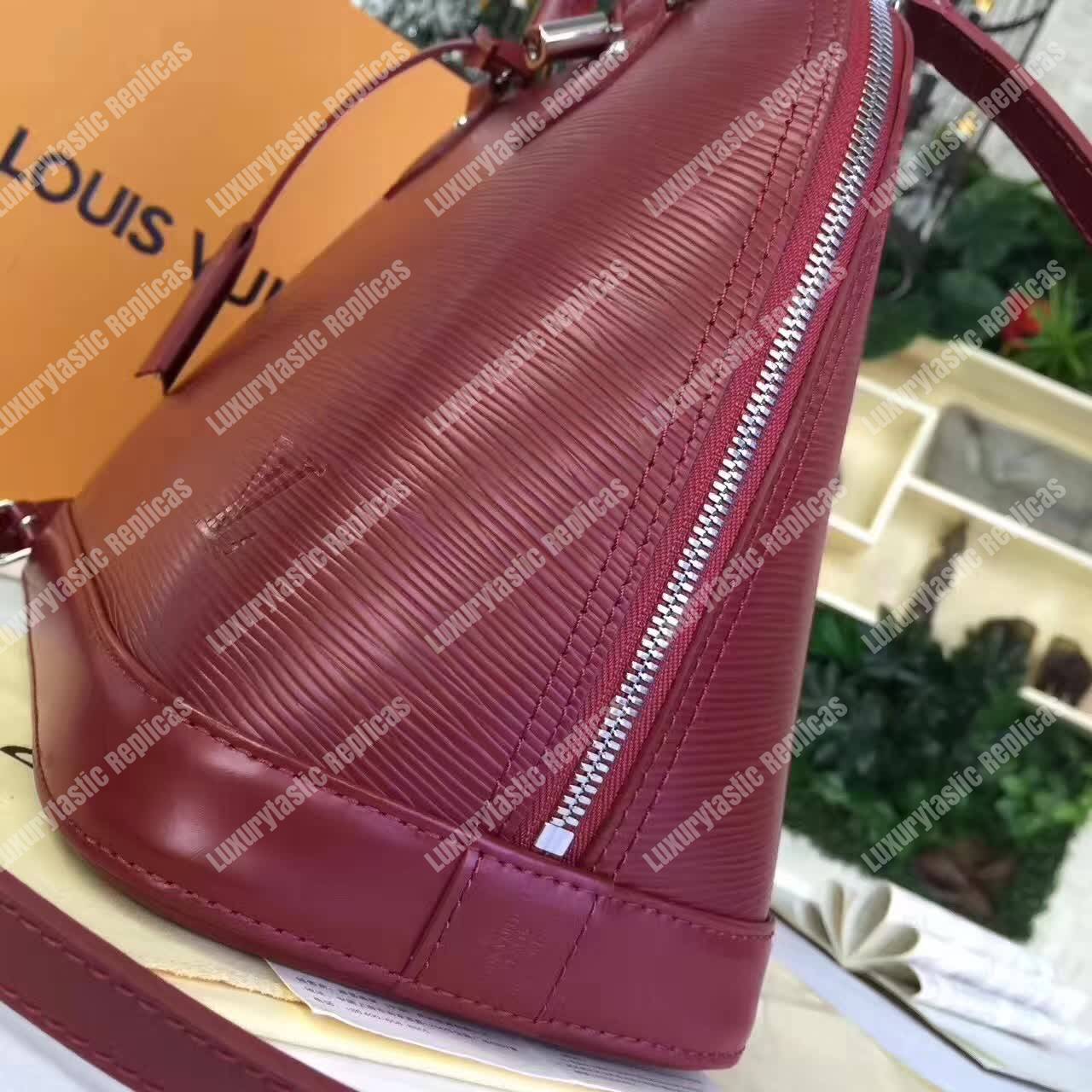 LV Epi Vaneau MM Bag Epi Leather Rose Ballerine