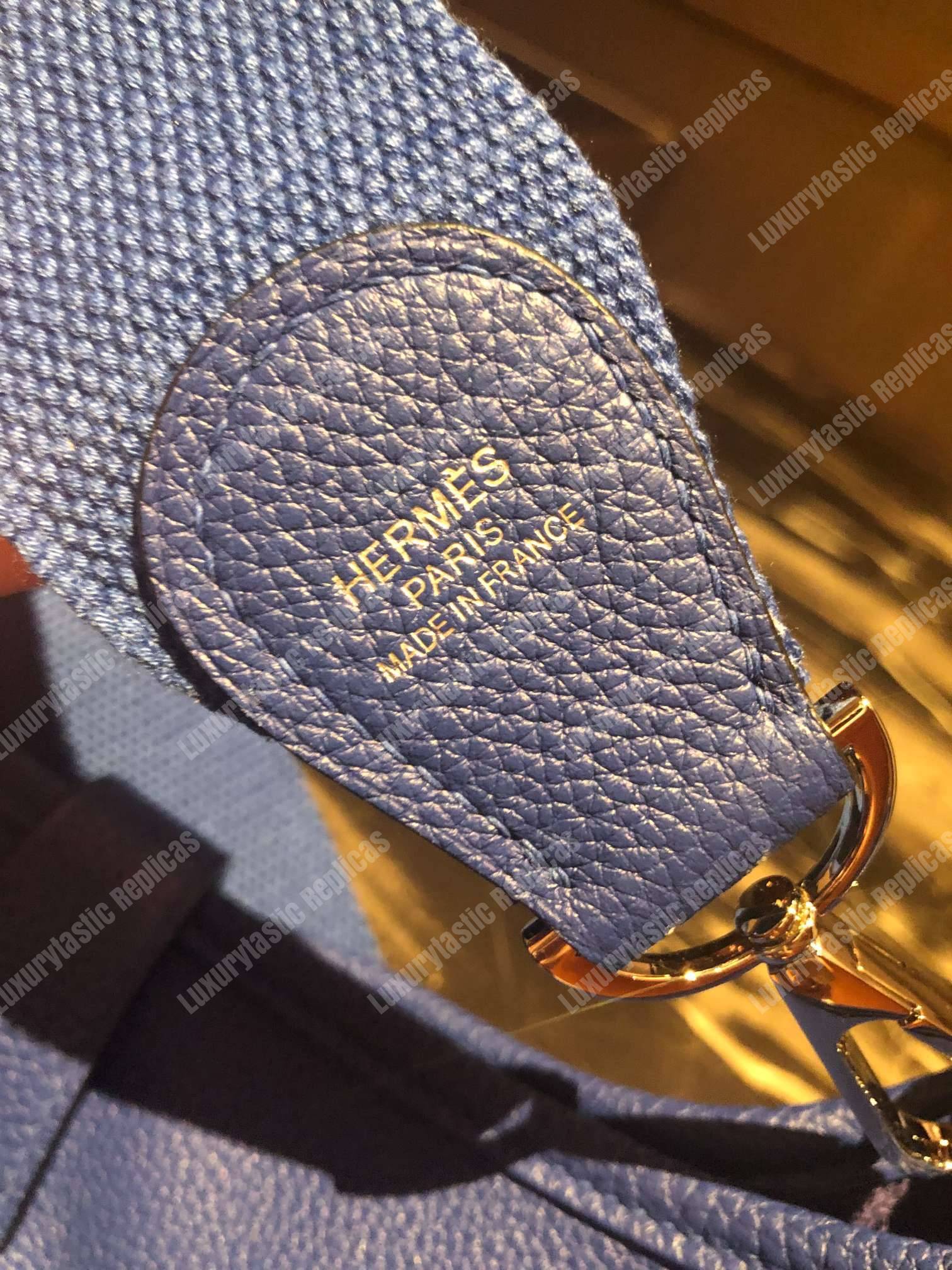 H**mes evelyne iii 29 clemence bag blue encre