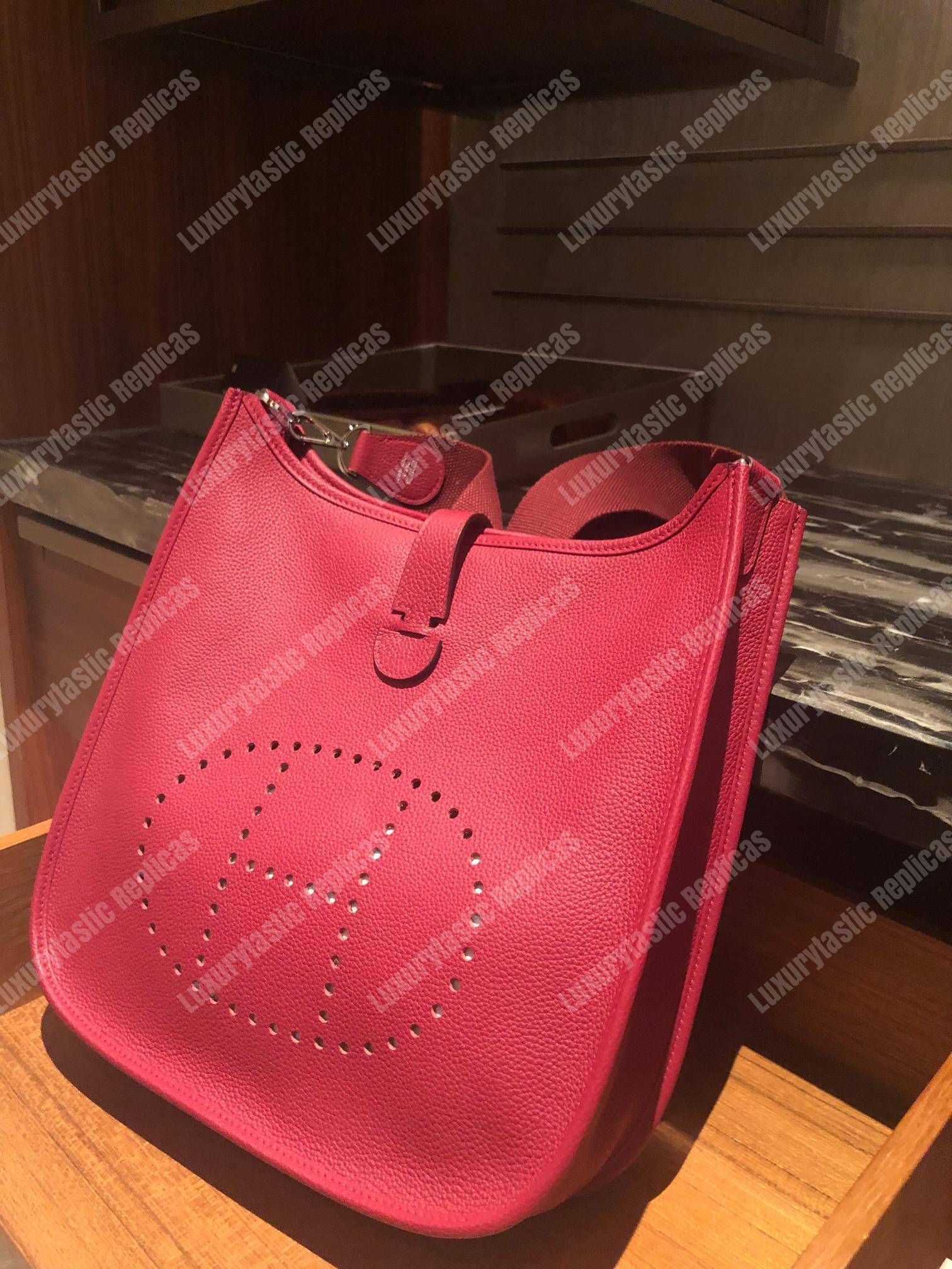 H**mes evelyne iii 29 clemence bag rose extreme