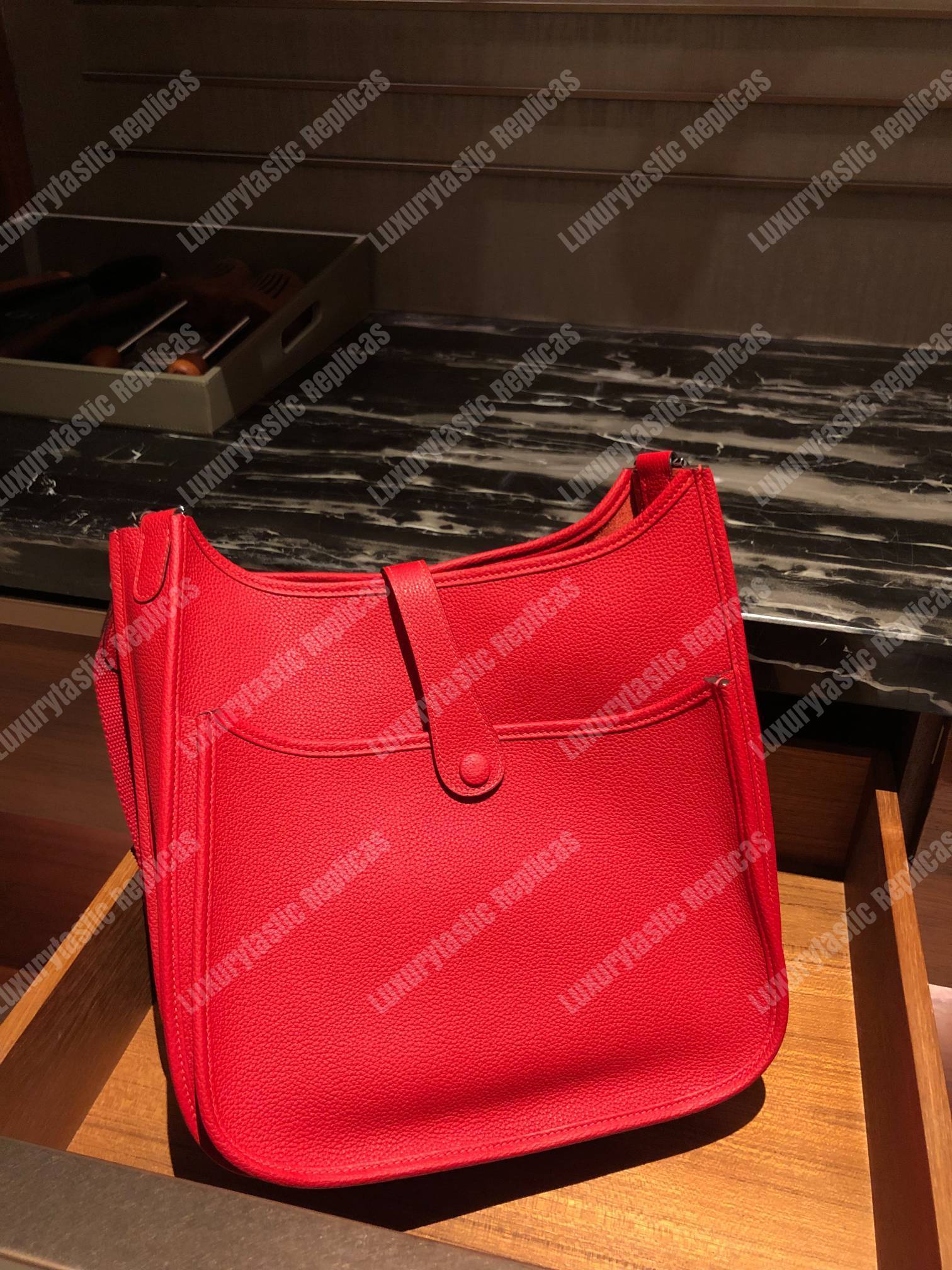 H**mes evelyne iii 29 clemence bag rouge red