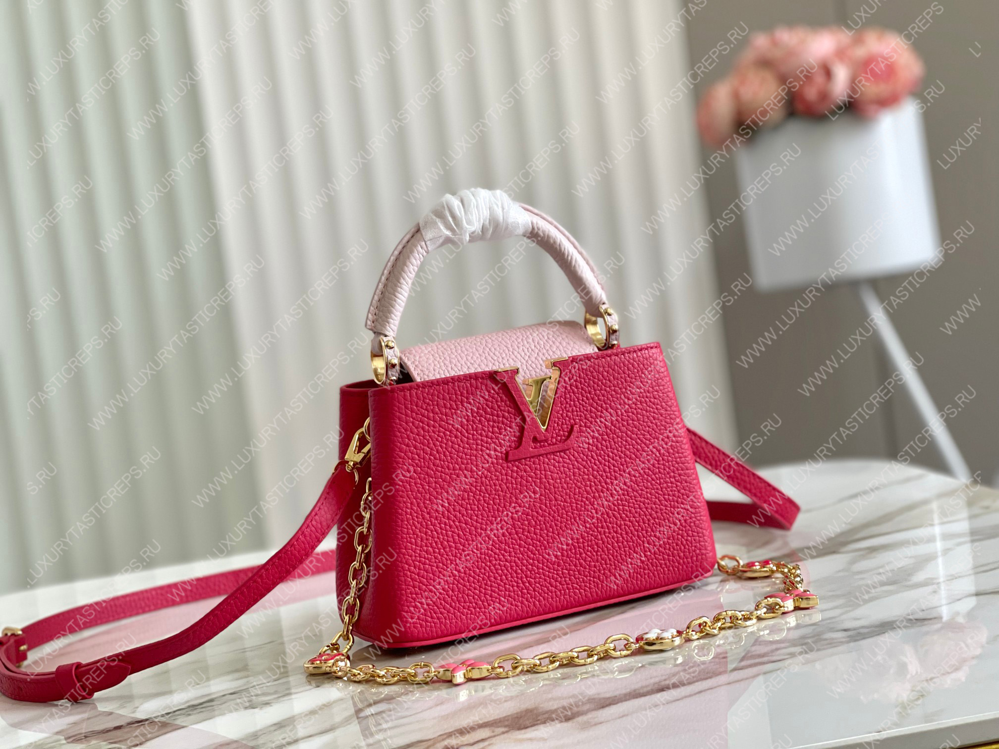 l**is V*t*n capucines mm rose pondichéry pink m20845