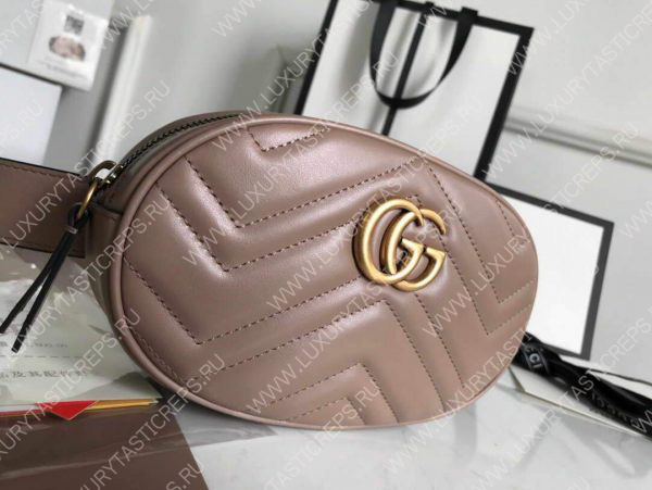 G*u*i gg marmont matelassé leather belt bag 476434 beige
