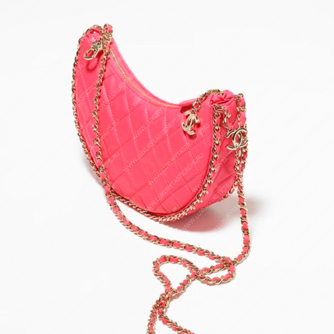 Ch*el small hobo bag pink as3917