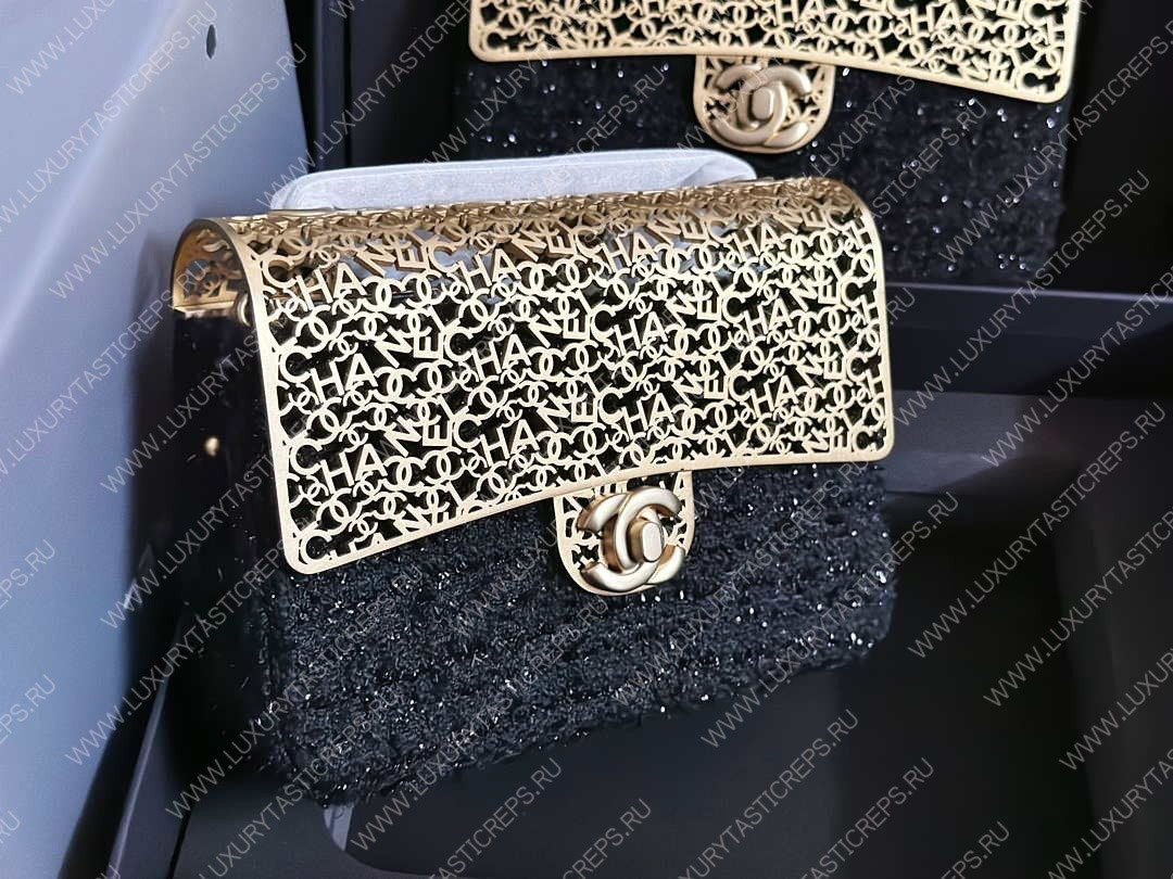 Ch*el mini evening bag light black as3526