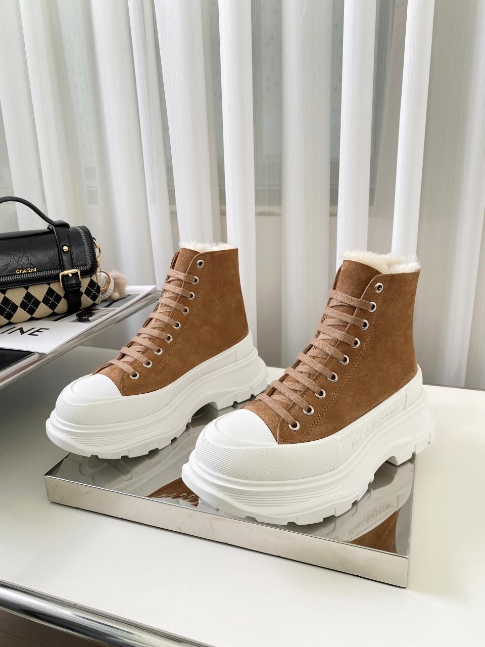 ALEXANDER MC QUEEN TREAD SLICK SNEAKERS BROWN 611706W4MV21290