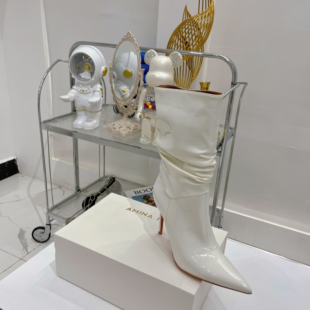 AMINA MUADDI JAHLEEL BOOTIE WHITE AM5003