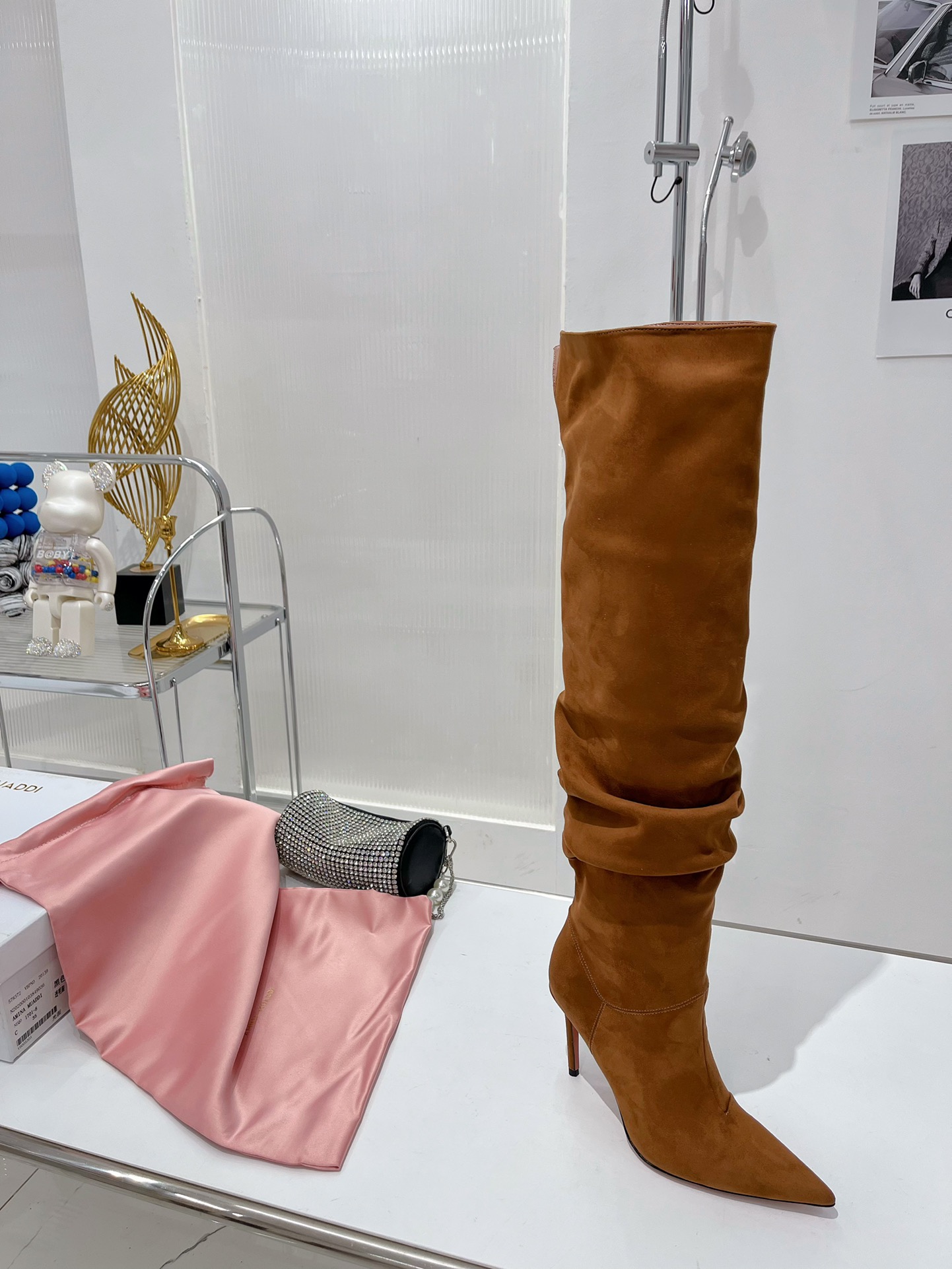 AMINA MUADDI JAHLEEL THIGH HIGH BOOT TAN AM60001