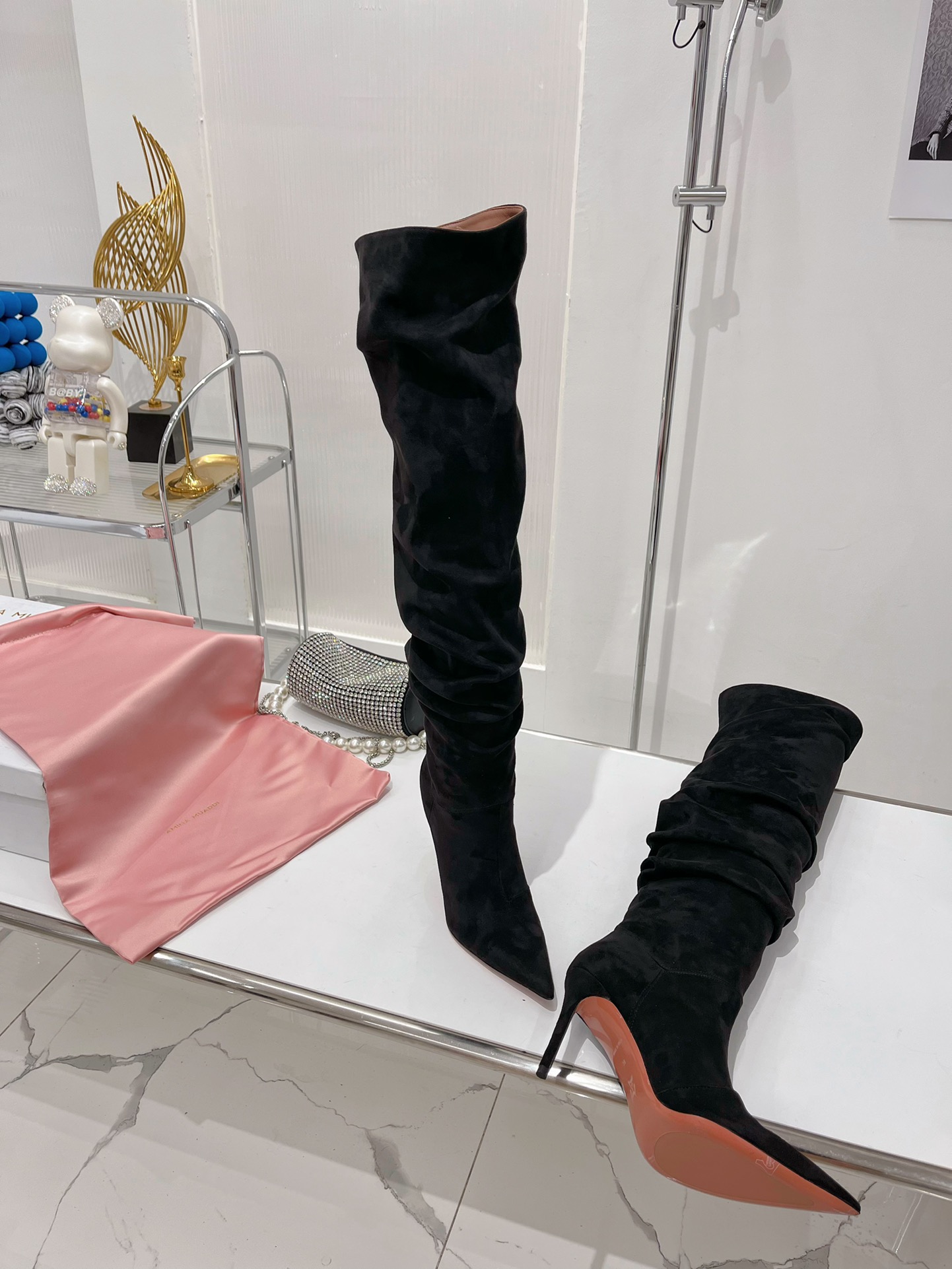 AMINA MUADDI JAHLEEL THIGH HIGH BOOT BLACK AM60001