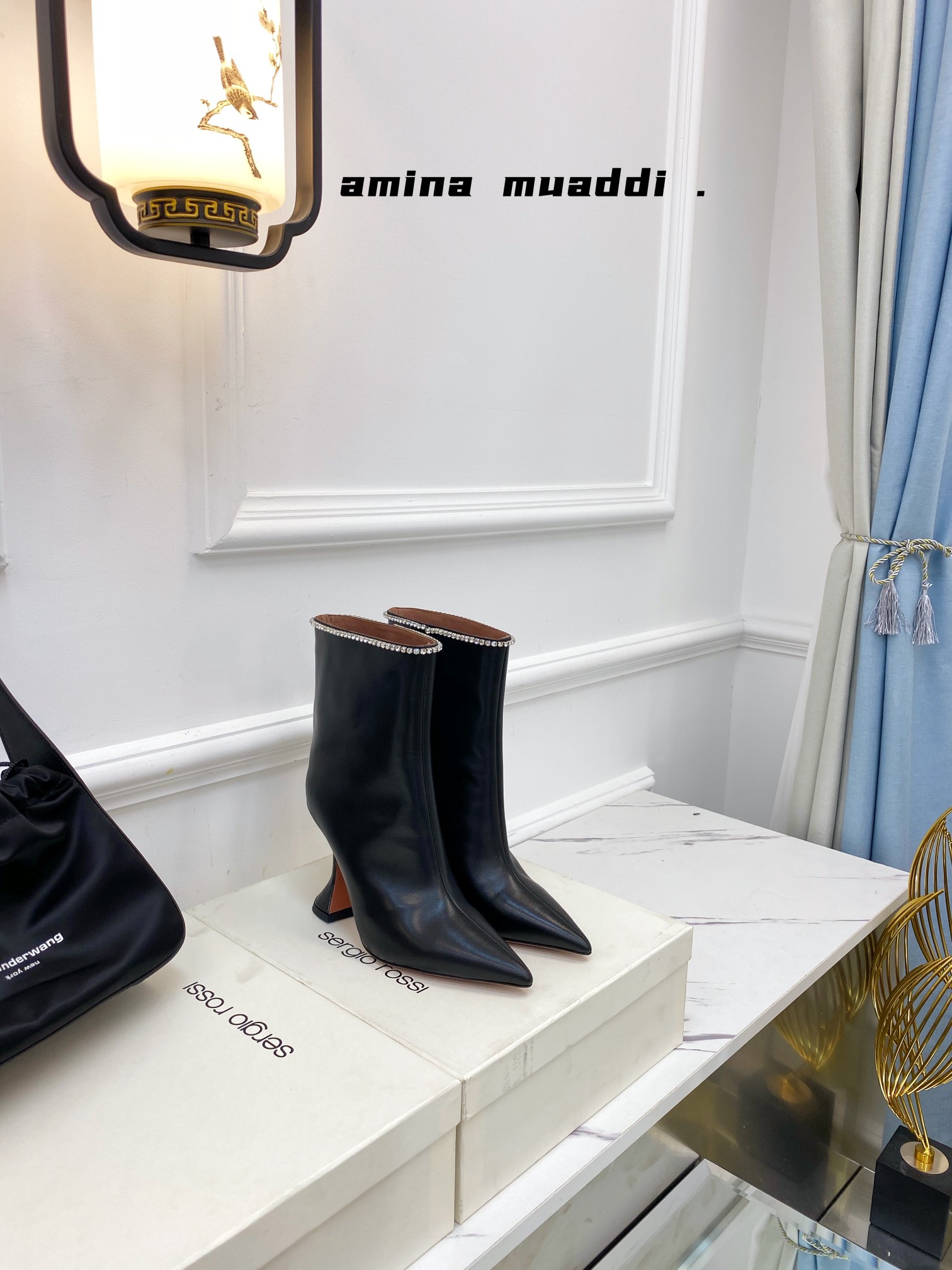 AMINA MUADDI FIONA BOOTIE BLACK AM60002