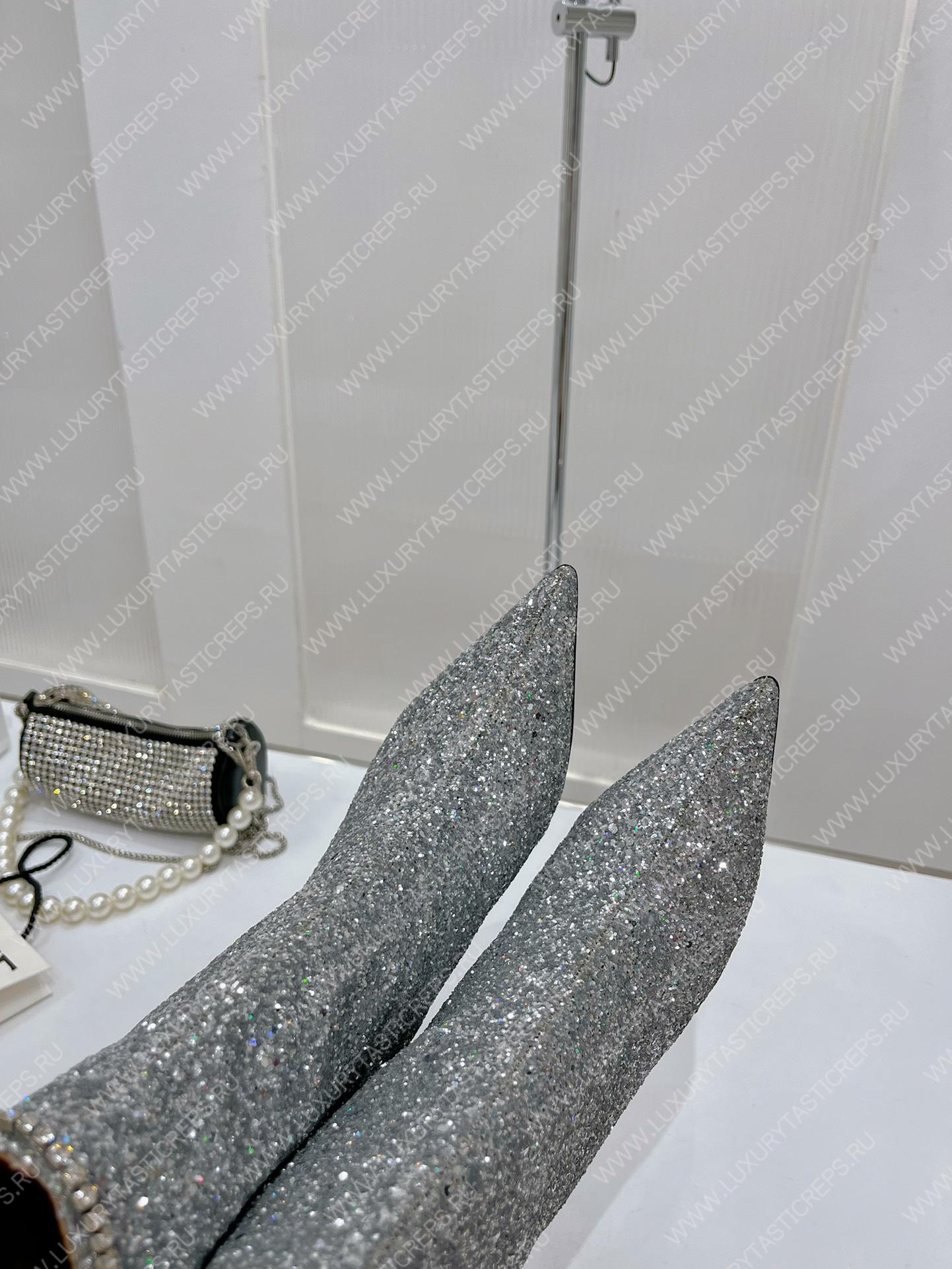 AMINA MUADDI FIONA BOOTIE SILVER AM60002