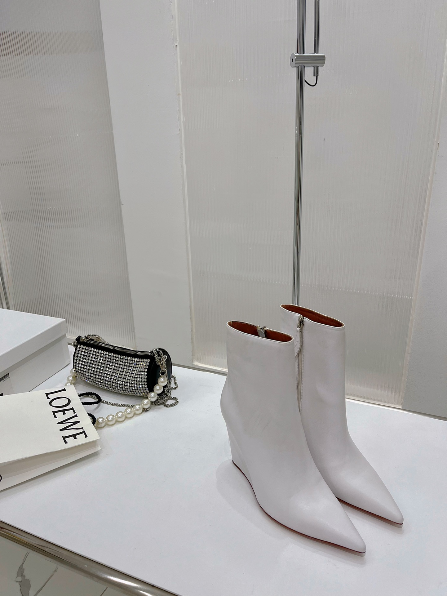 AMINA MUADDI PERNILLE BOOTIE WHITE AM60003