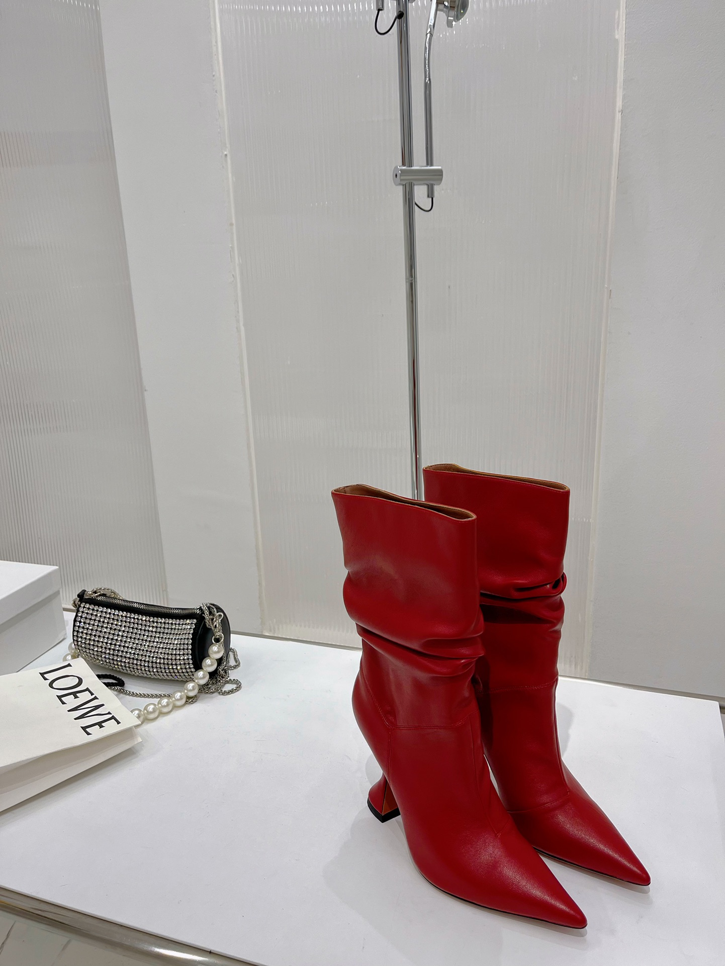 AMINA MUADDI JAHLEEL BOOTIE RED AM60004