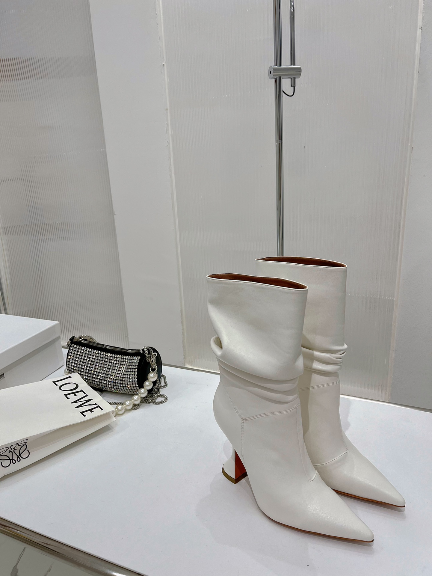 AMINA MUADDI JAHLEEL BOOTIE WHITE AM60004