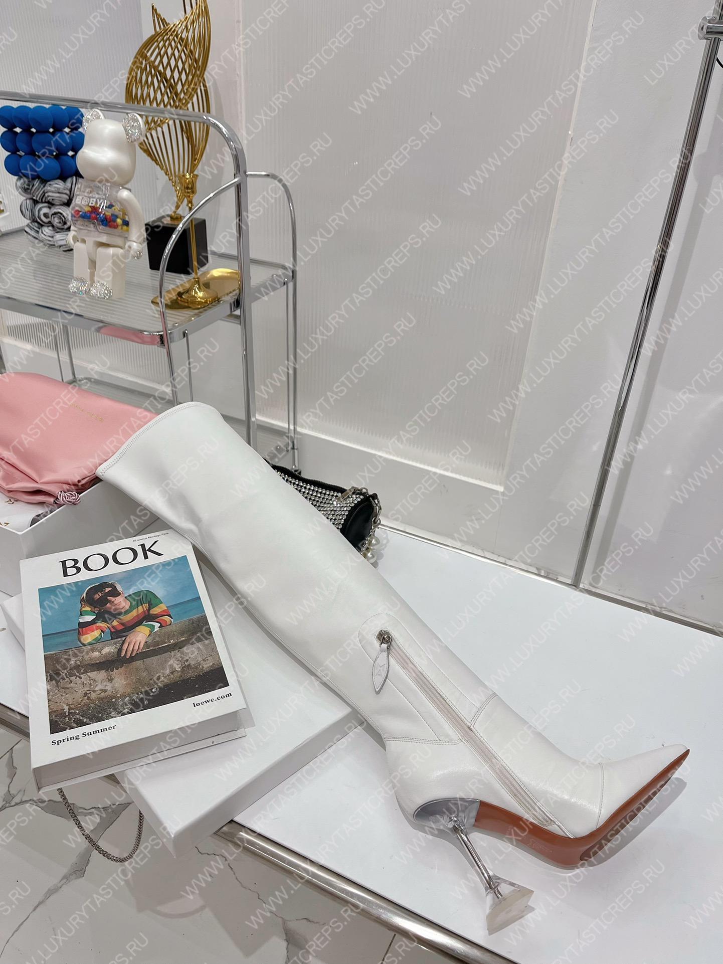 AMINA MUADDI LONG BOOT WHITE AM5001
