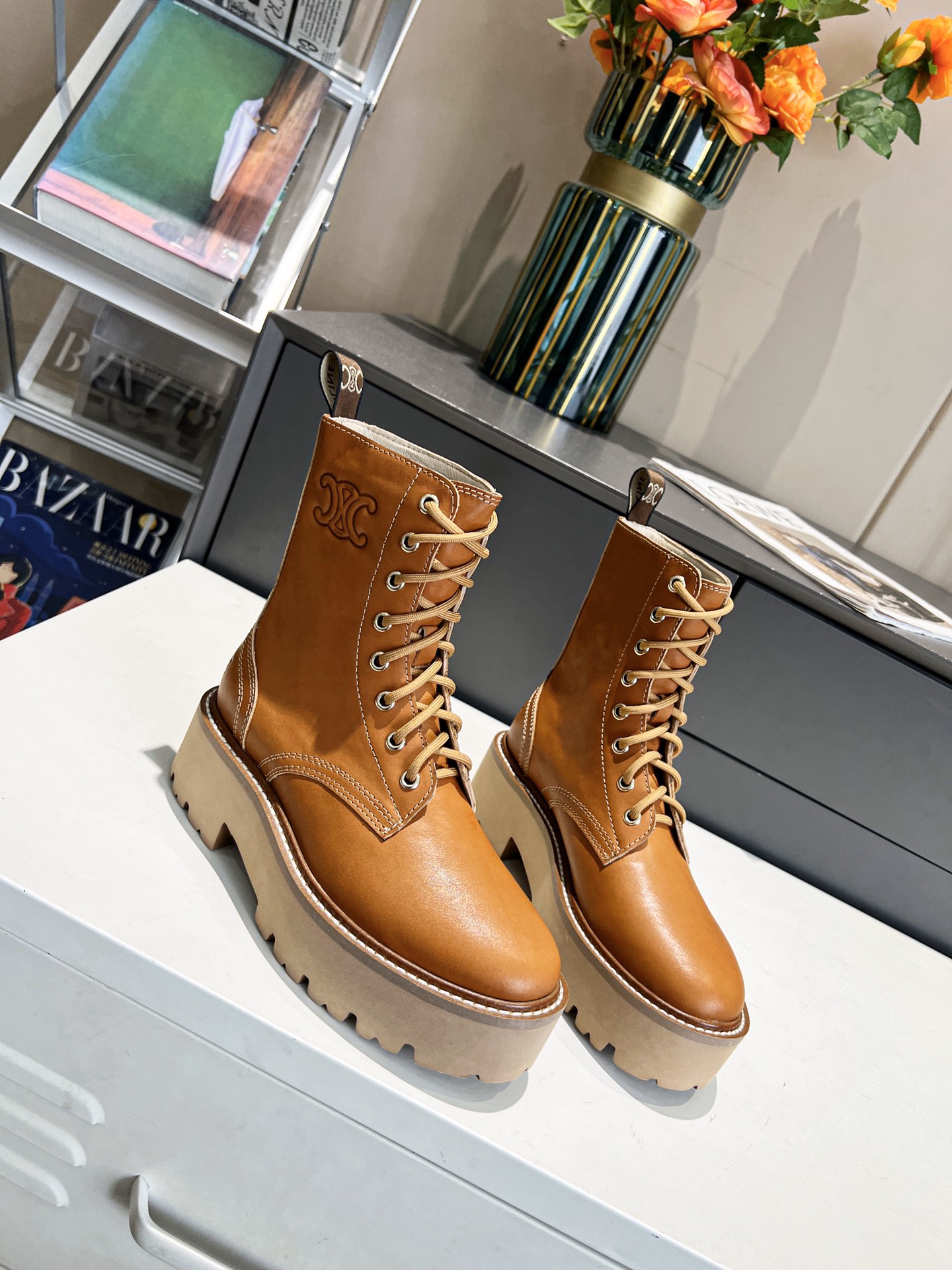 Ce**e bulky laced up boot tan 347183657c