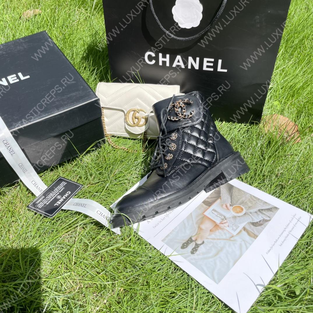 Ch*el pure love velcro ankle boots black g39391
