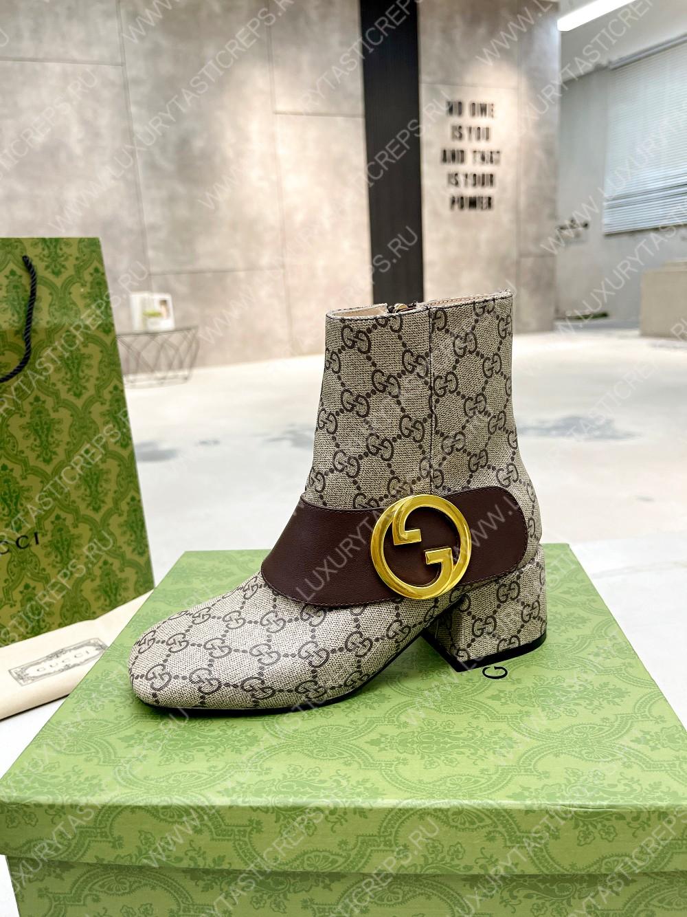 G*u*i blondie ankle boot beige & ebony 701706