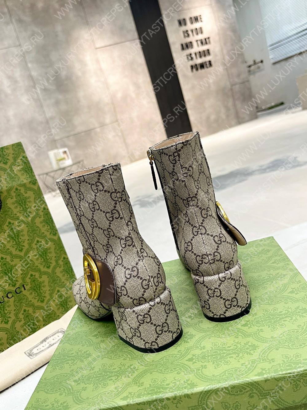 G*u*i blondie ankle boot beige & ebony 701706