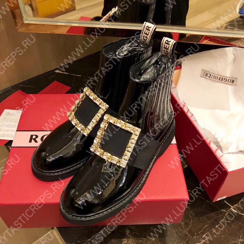 ROGER VIVIER VIV’ RANGERS CHELSEA BOOTIES BLACK RVW54825210D1PB999