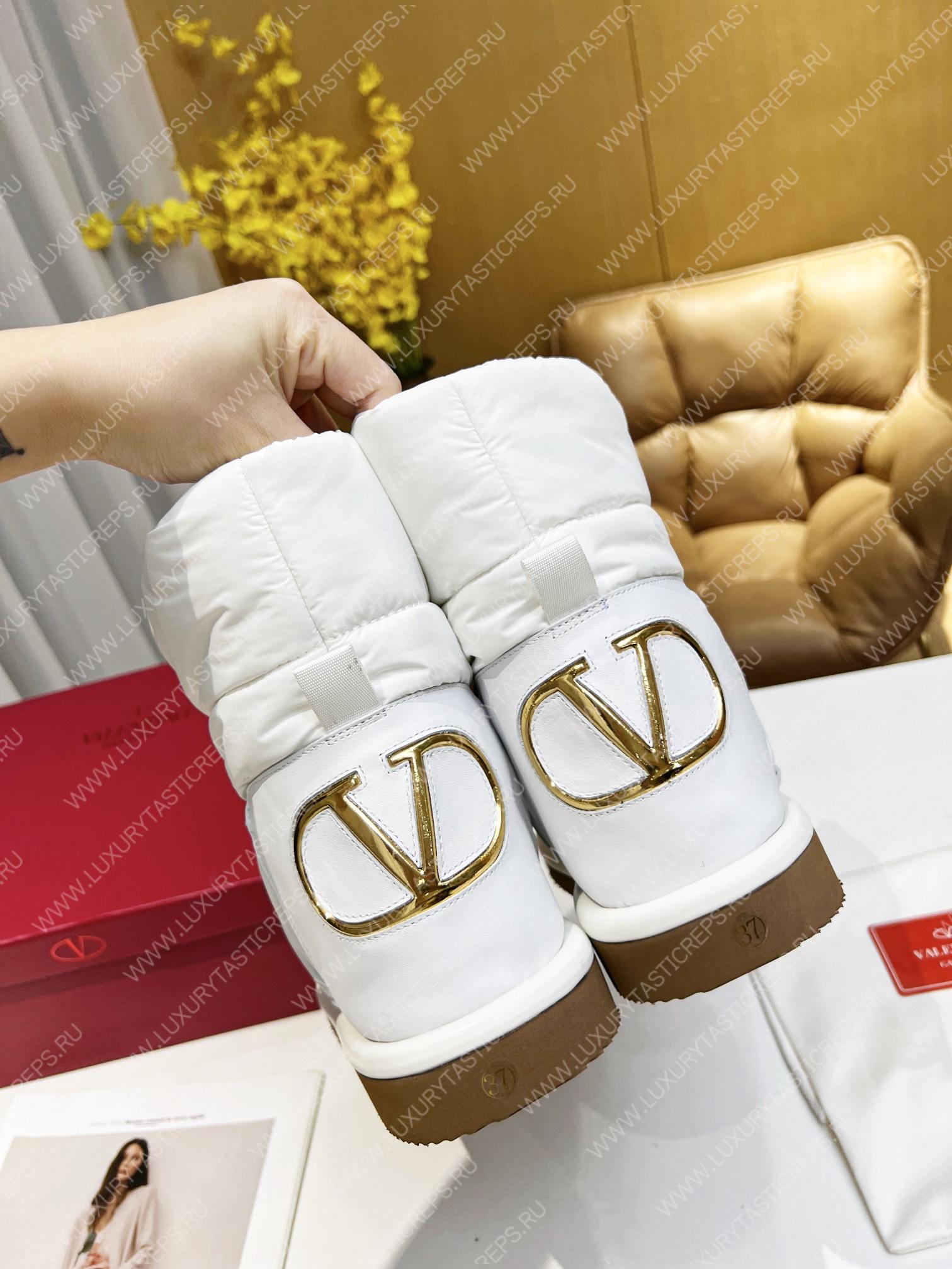 VALENTINO V-LOGO SNOW BOOTIES WHITE XW2S0DY3KCF