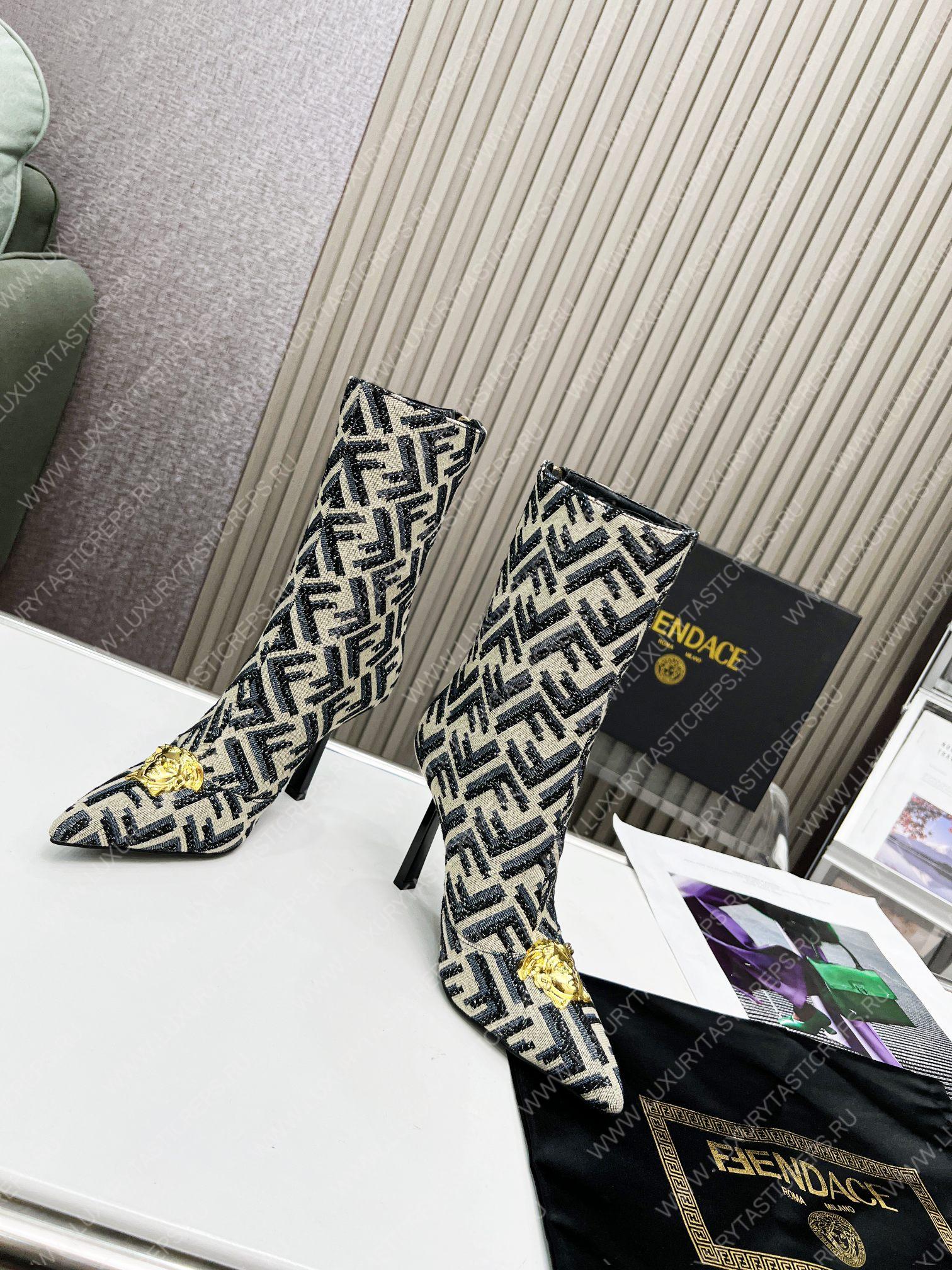 VERSACE FENDACE FF JACQUARD BOOTS MULTICOLOR 1004496