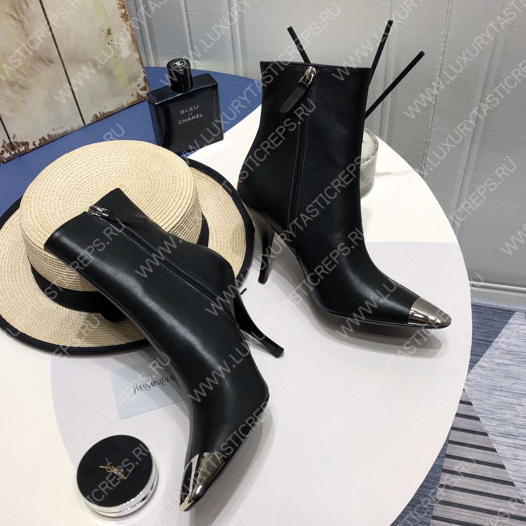 YVES SAINT LAURENT HEELED ANKLE BOOTS BLACK 14-FL7ALD