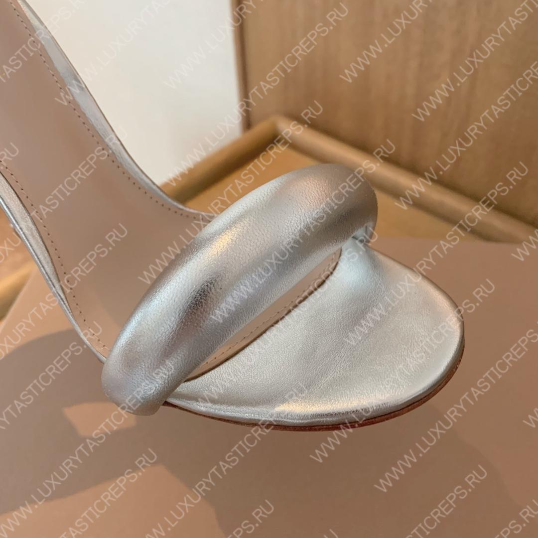 GIANVITO ROSSI BIJOUX NAPPA SANDAL SILVER G61635