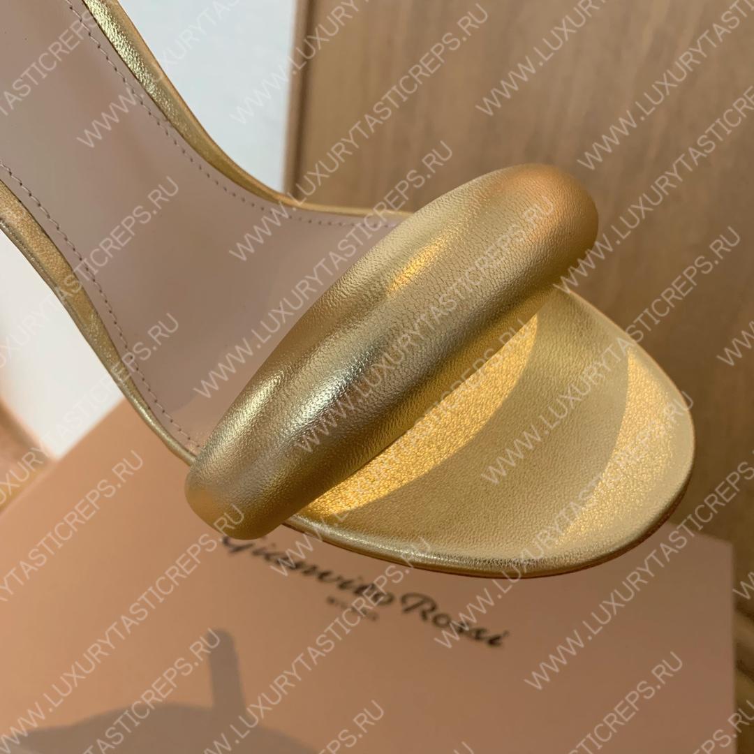 GIANVITO ROSSI BIJOUX NAPPA SANDAL GOLD G61635